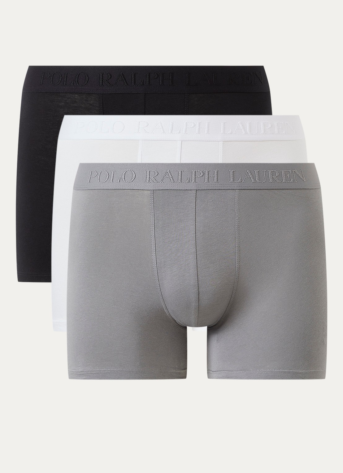 Ralph Lauren Boxershorts met logoband in 3-pack - voorkant zwart