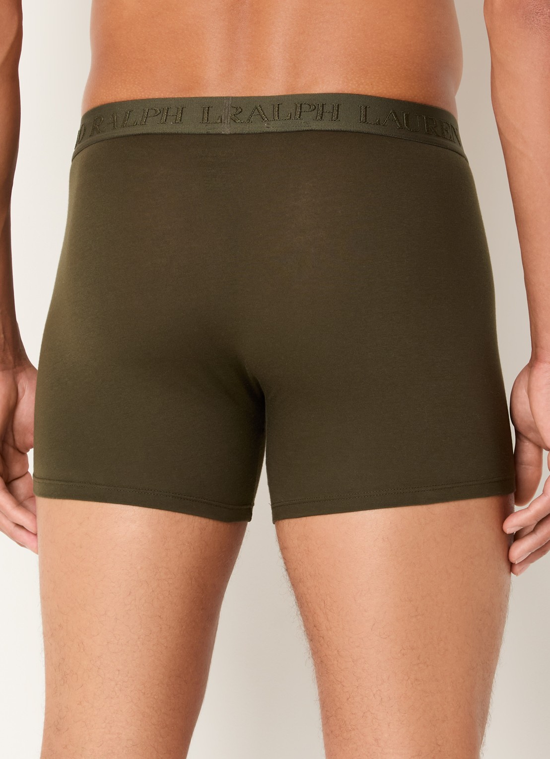 Ralph Lauren Boxershorts met logoband in 3-pack - achterkant 2 legergroen