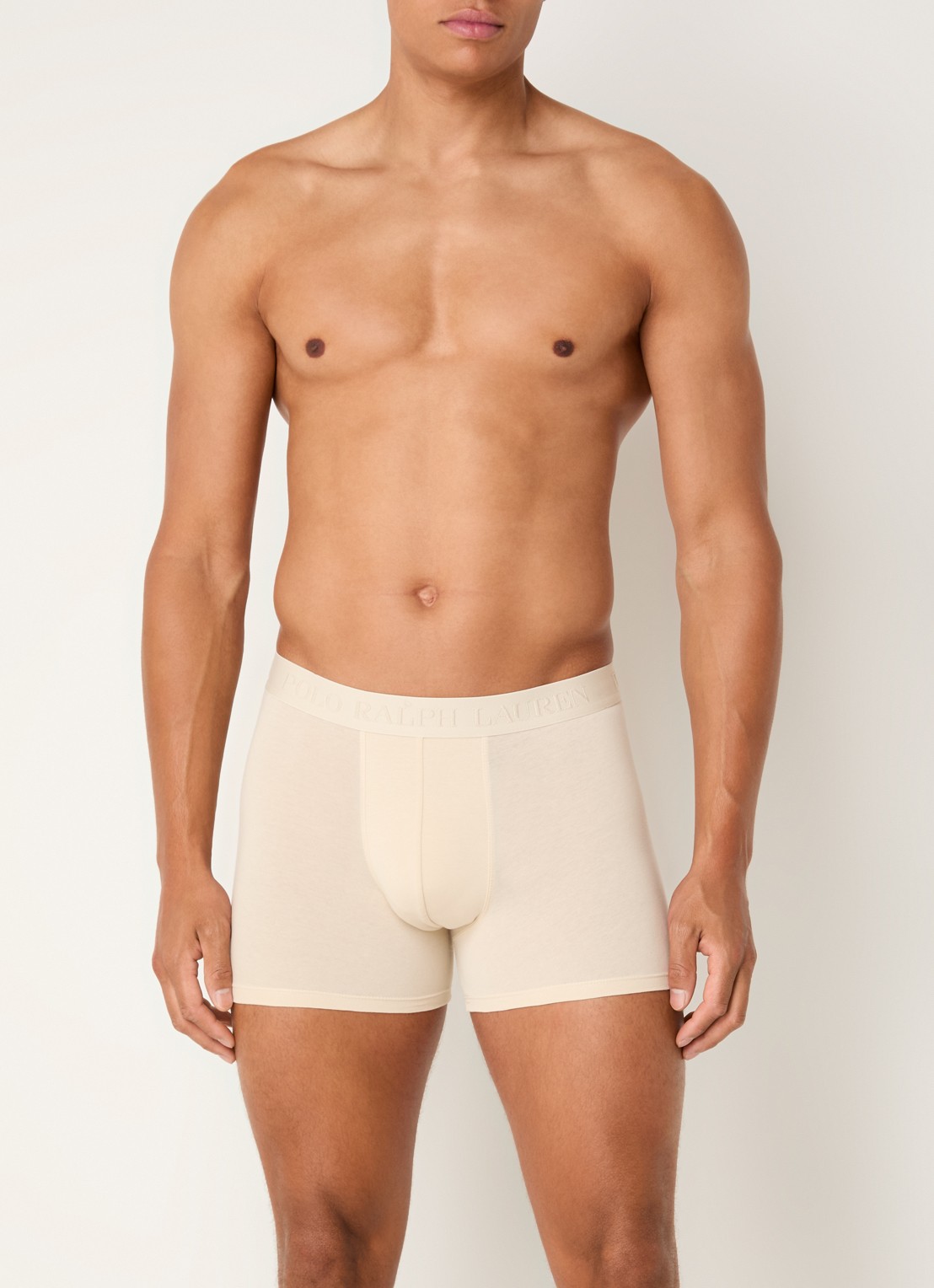 Ralph Lauren Boxershorts met logoband in 3-pack - voorkant 3 khaki