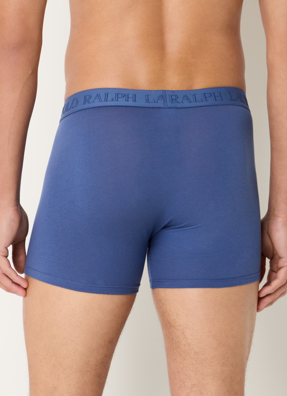 Ralph Lauren Boxershorts met logoband in 3-pack - achterkant 4 blauw