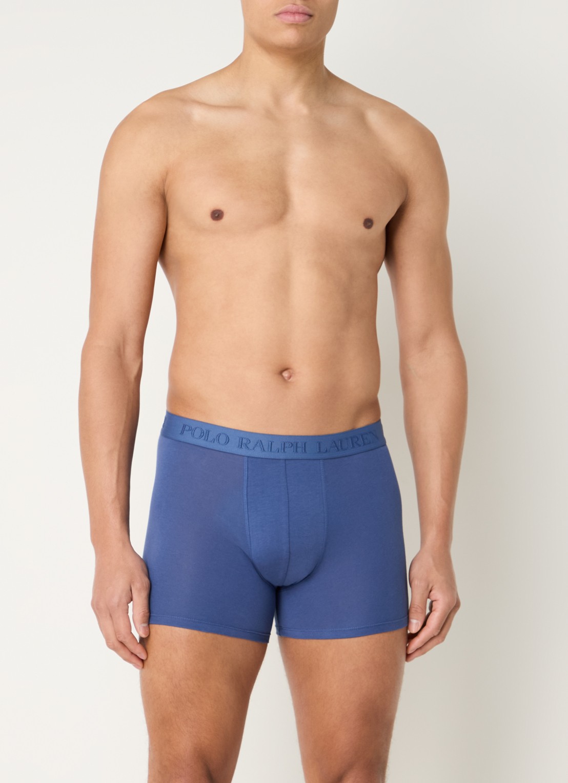 Ralph Lauren Boxershorts met logoband in 3-pack - voorkant 2 blauw