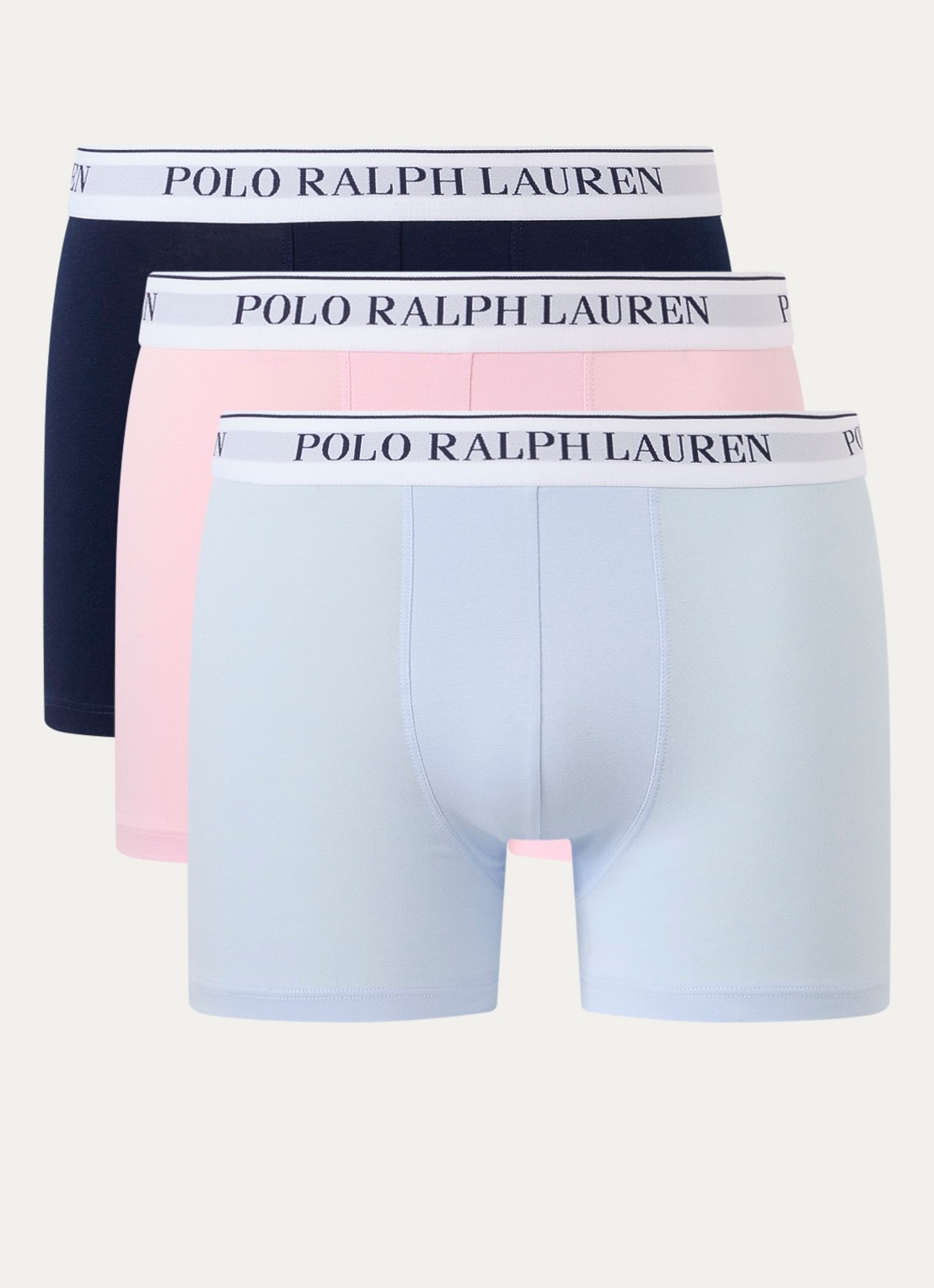 Ralph Lauren Boxershorts met logoband in 3-pack - voorkant 3 lichtroze