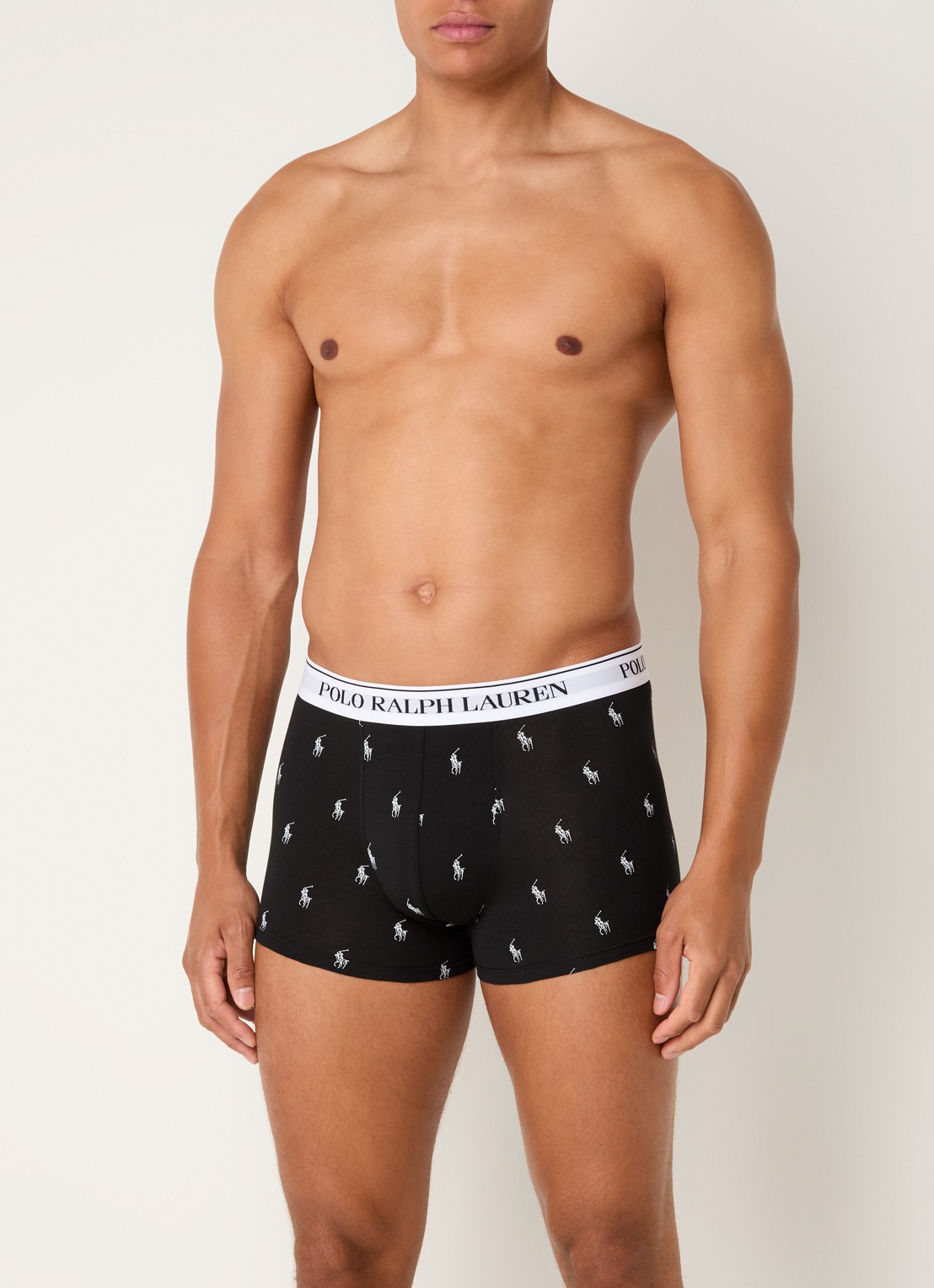 Ralph Lauren Boxershorts met logoband in 3-pack - voorkant 3 wit