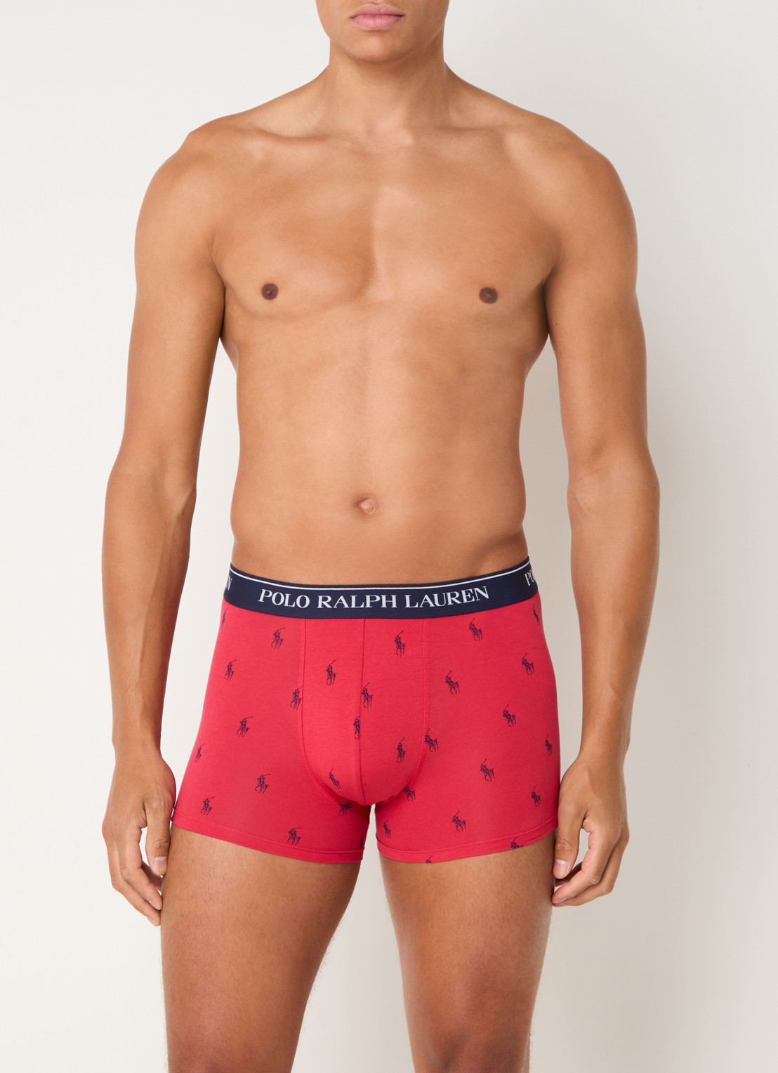 Ralph Lauren Boxershorts met logoband in 3-pack - voorkant 3 rood