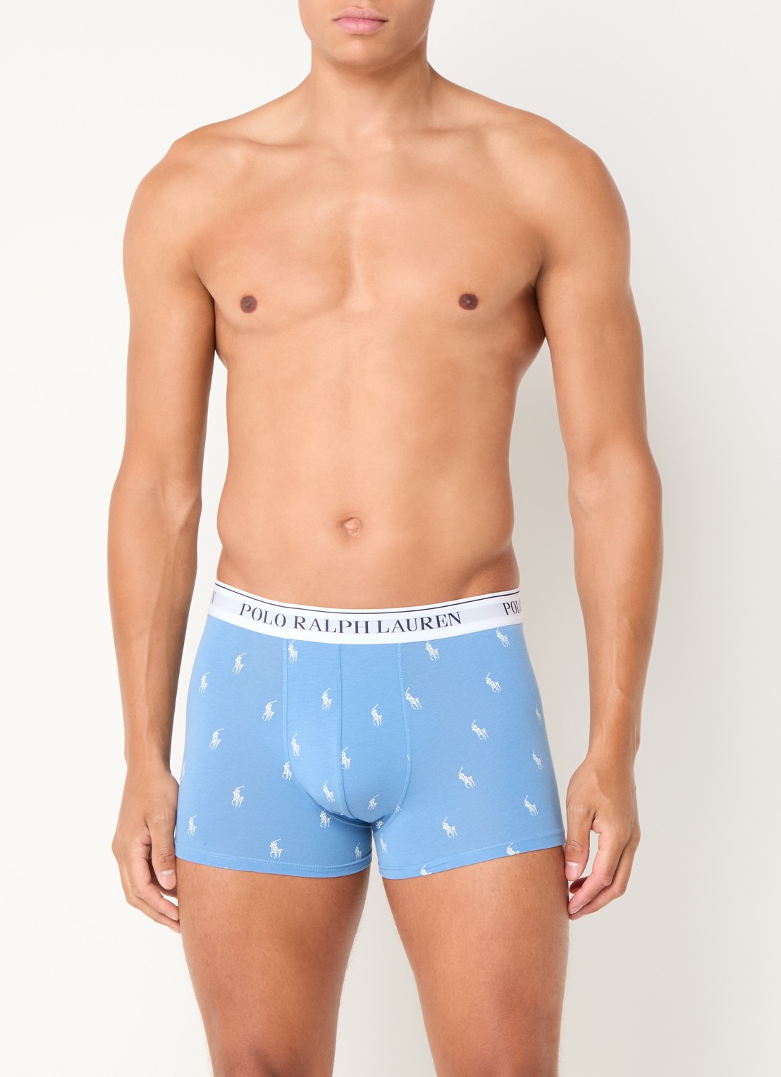 Ralph Lauren Boxershorts met logoband in 3-pack - voorkant 4 blauw