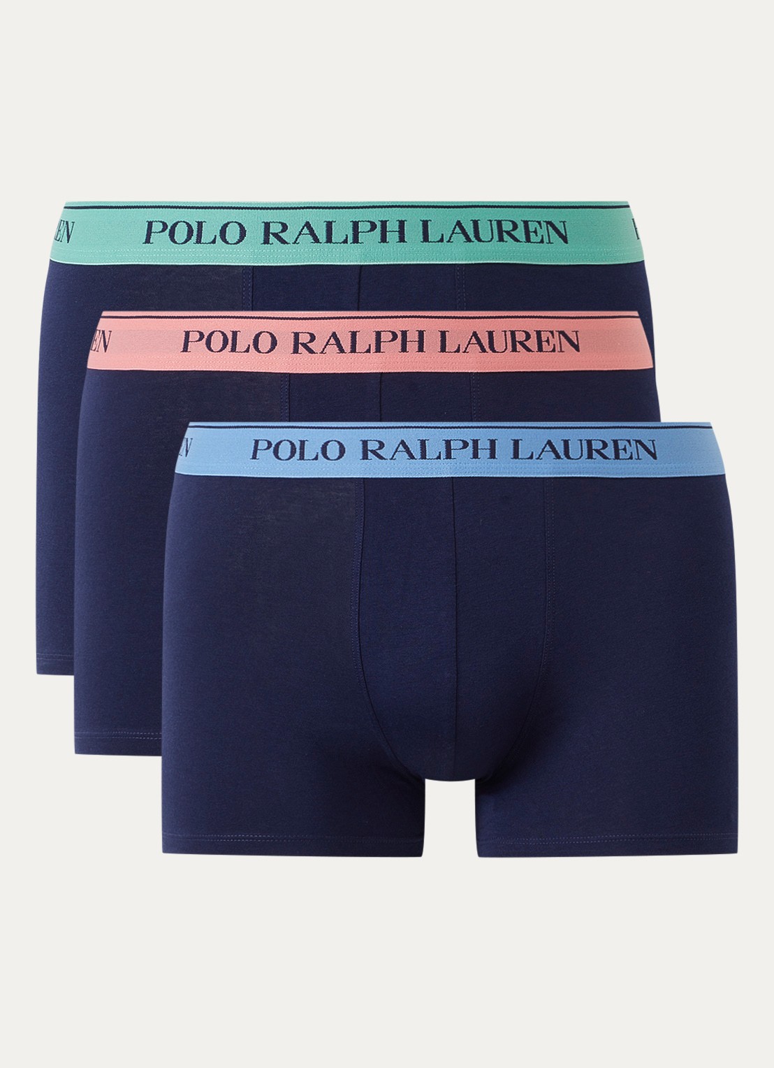 Ralph Lauren Boxershorts met logoband in 3-pack - voorkant 2 donkerblauw