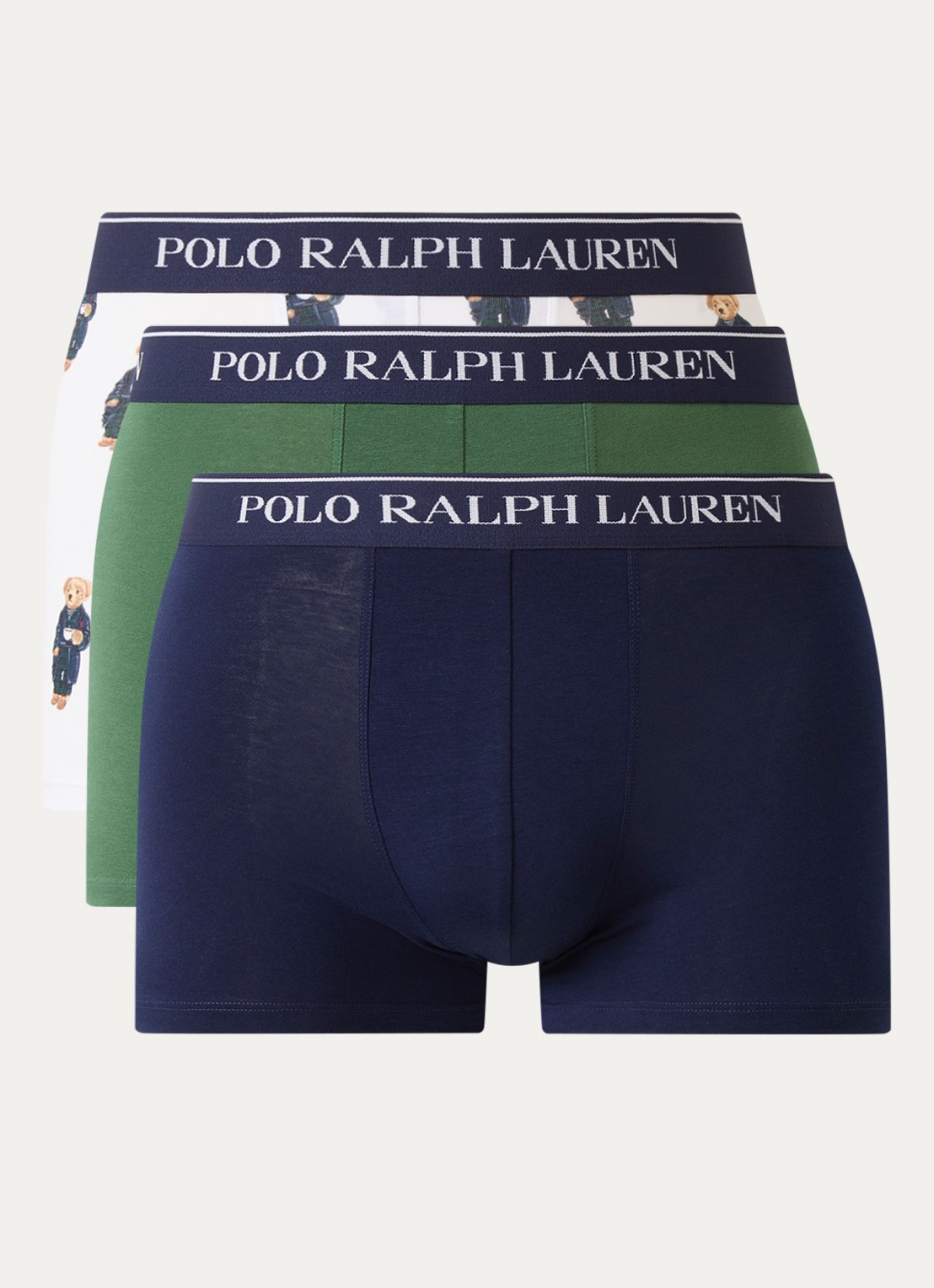 Ralph Lauren Boxershorts met logoband in 3-pack - voorkant kobaltblauw