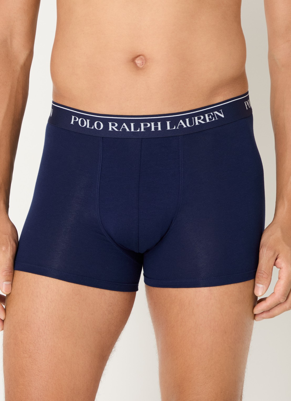 Ralph Lauren Boxershorts met logoband in 3-pack - voorkant 2 kobaltblauw