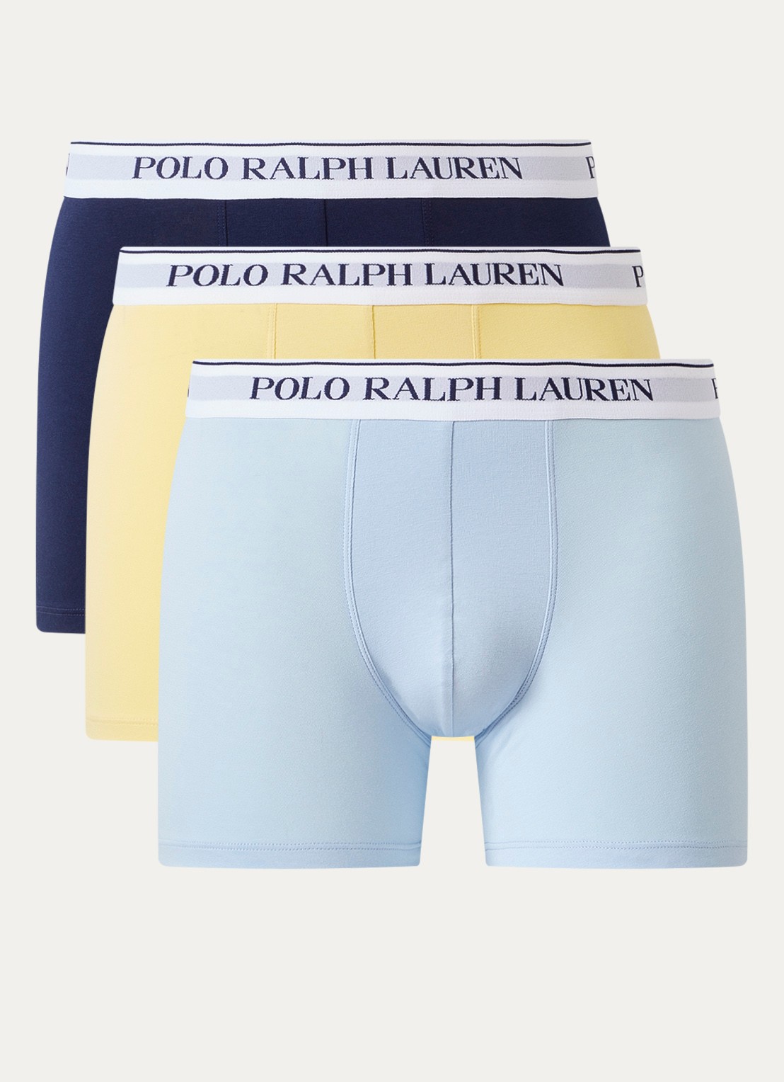 Ralph Lauren Boxershorts met logoband in 3-pack - voorkant geel