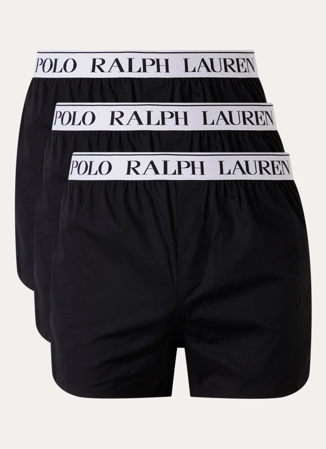 Ralph Lauren Boxershorts met logoband in 3-pack - voorkant zwart