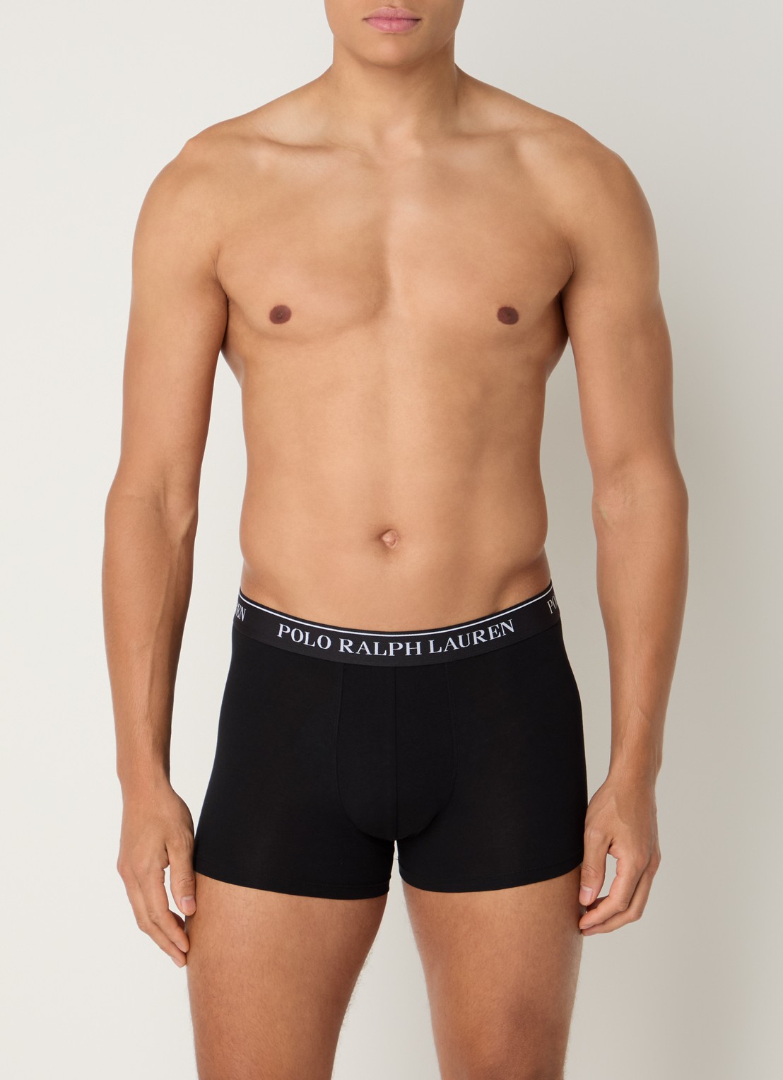 Ralph Lauren Boxershorts met logoband in 3-pack - voorkant 2 zand