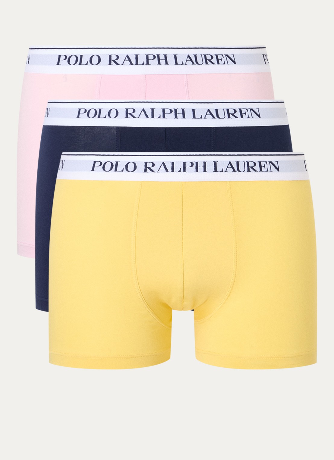 Ralph Lauren Boxershorts met logoband in 3-pack - voorkant 2 geel