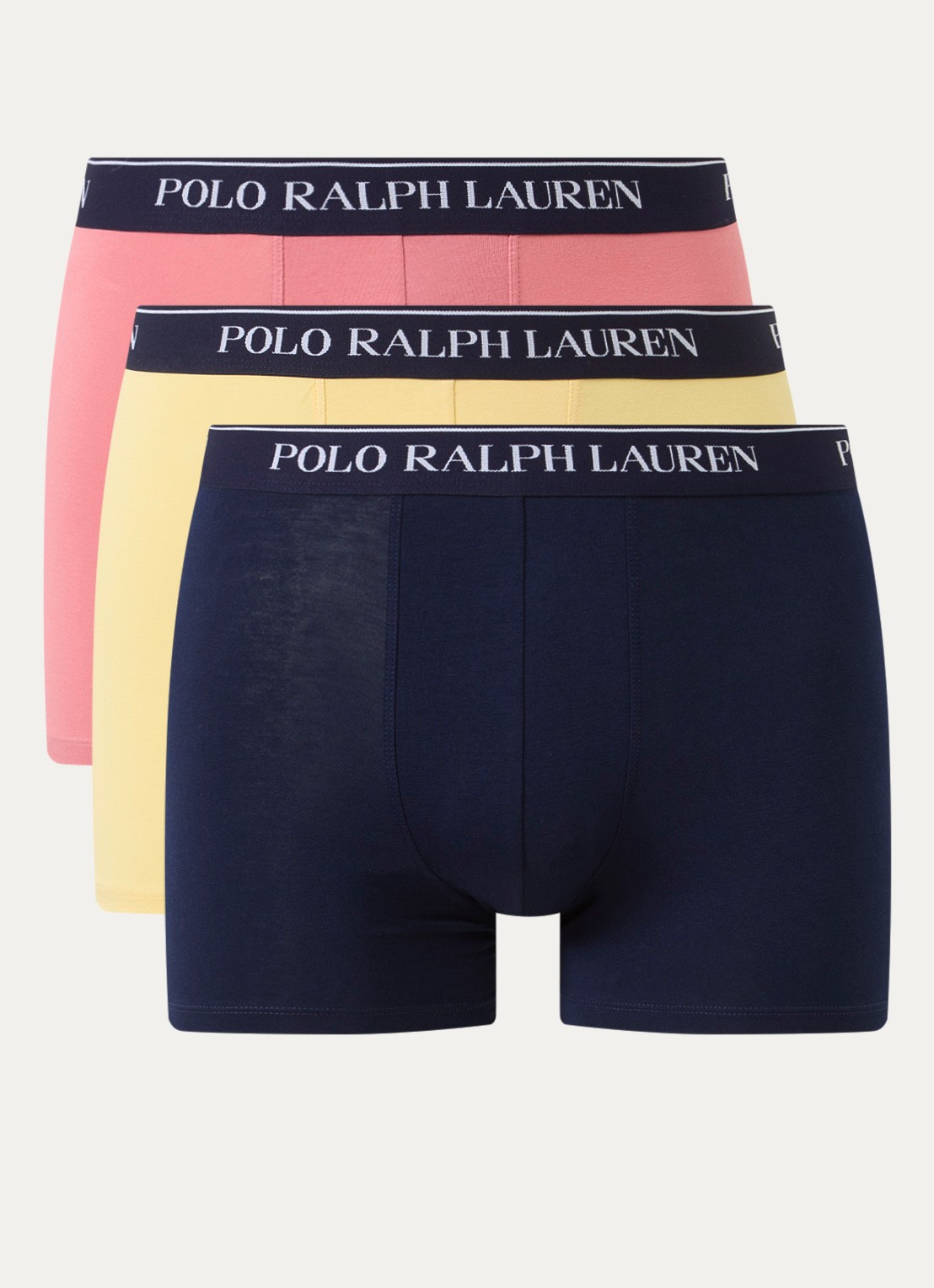 Ralph Lauren Boxershorts met logoband in 3-pack - voorkant zalmroze