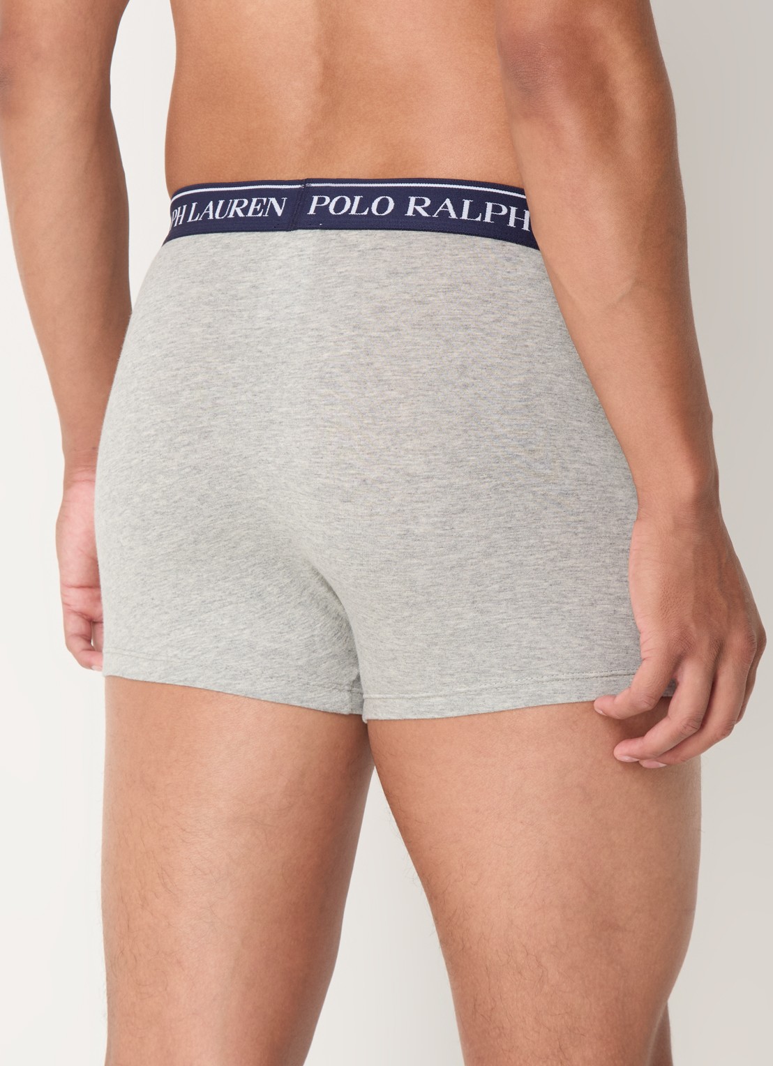 Ralph Lauren Boxershorts met logoband in 3-pack - achterkant blauwgrijs