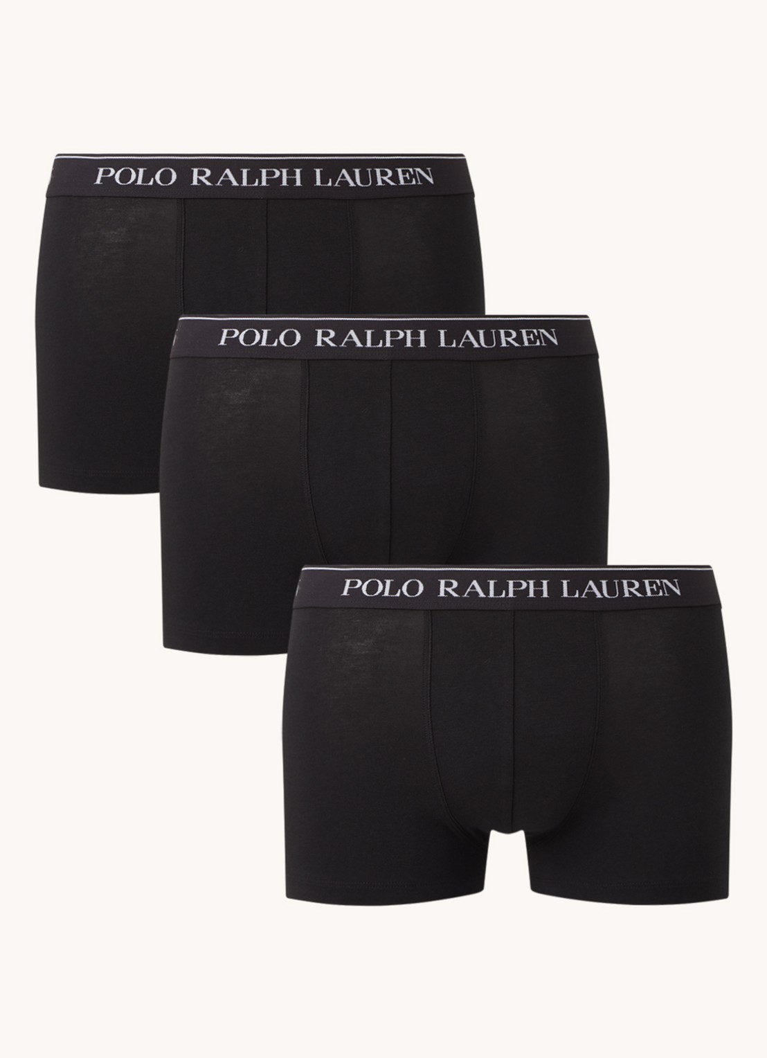 Ralph Lauren Boxershorts met logoband in 3-pack - voorkant 3 zwart
