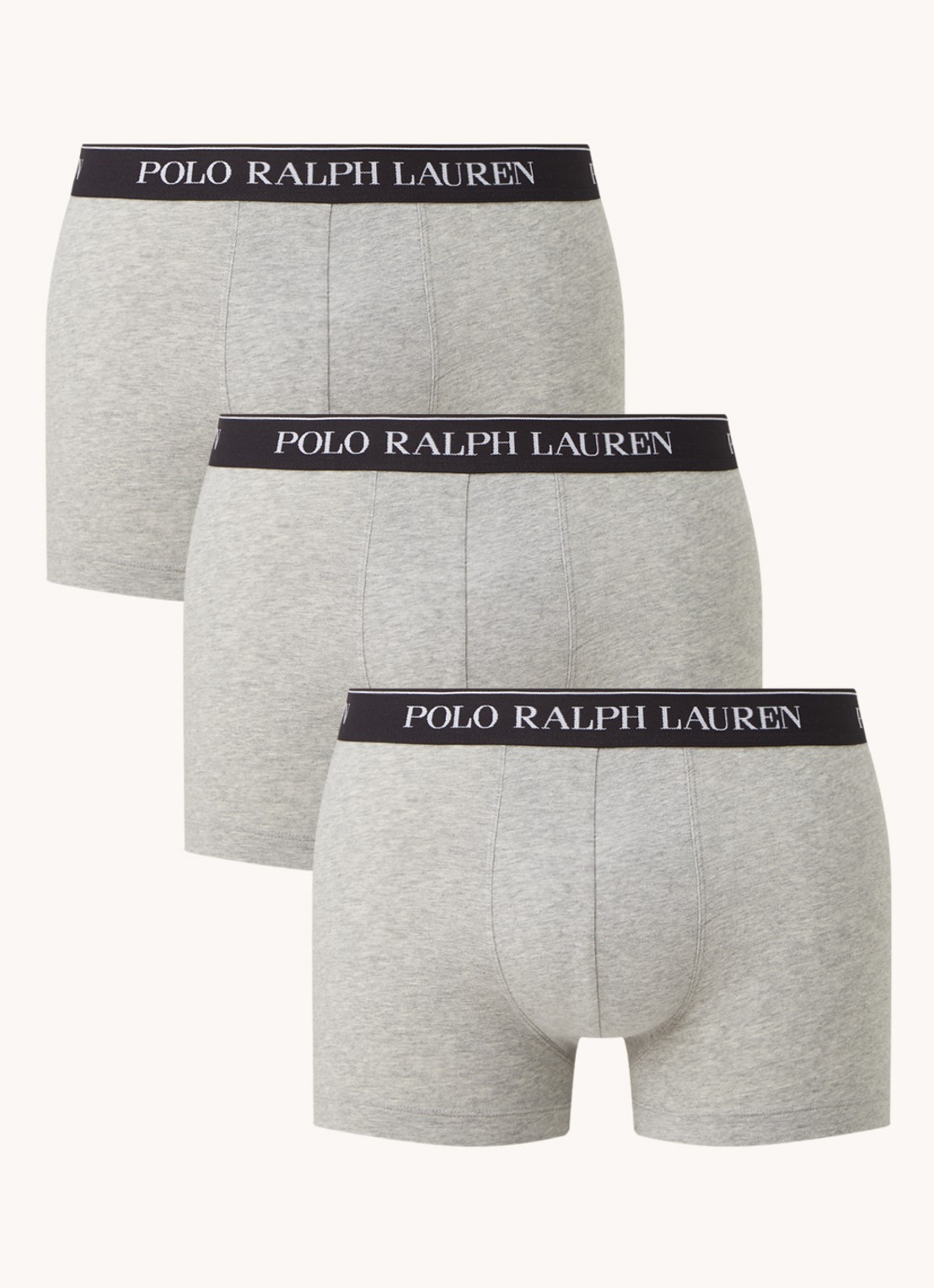 Ralph Lauren Boxershorts met logoband in 3-pack - voorkant 2 grijs