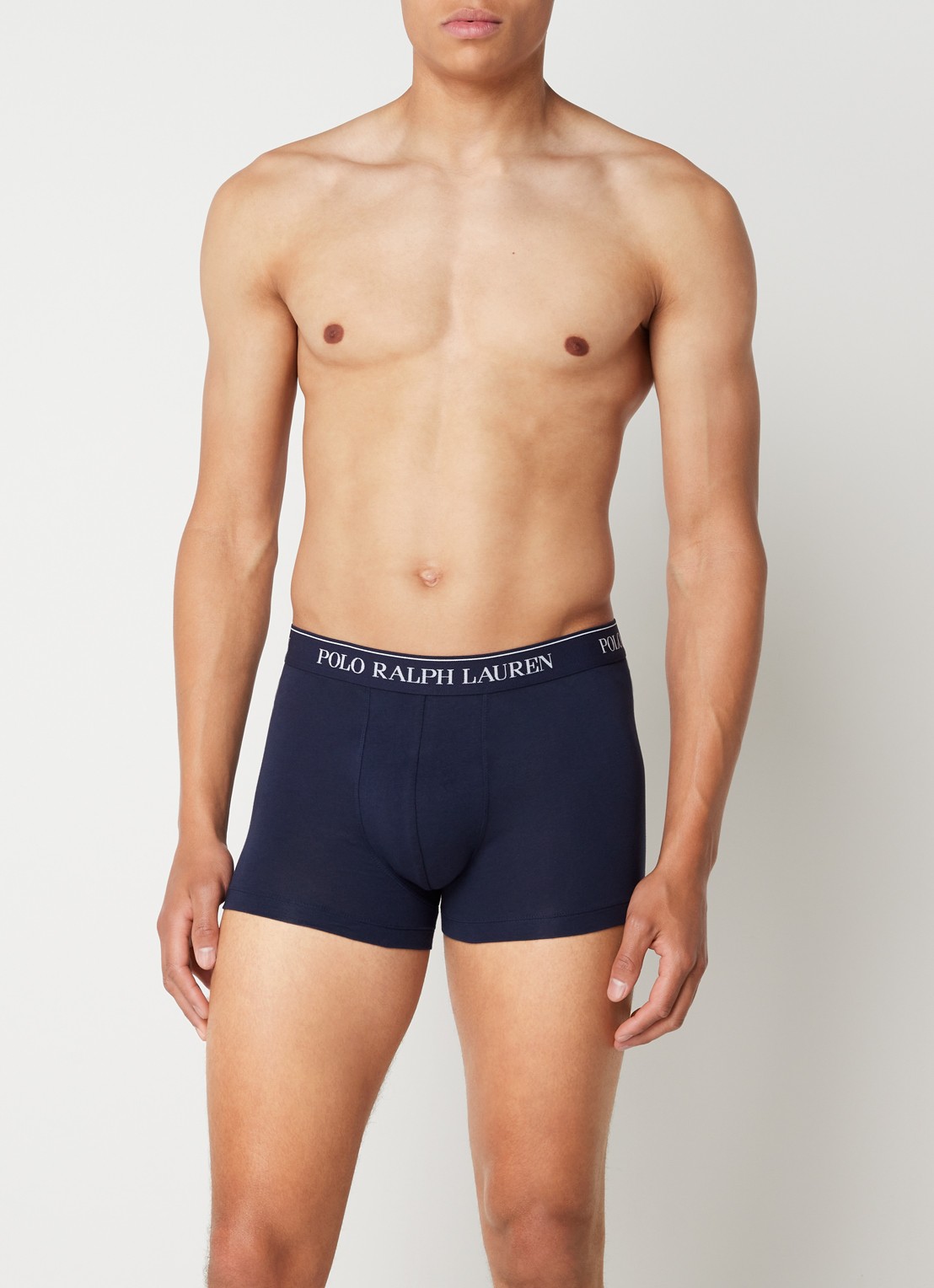 Ralph Lauren Boxershorts met logoband in 3-pack - voorkant 4 blauw