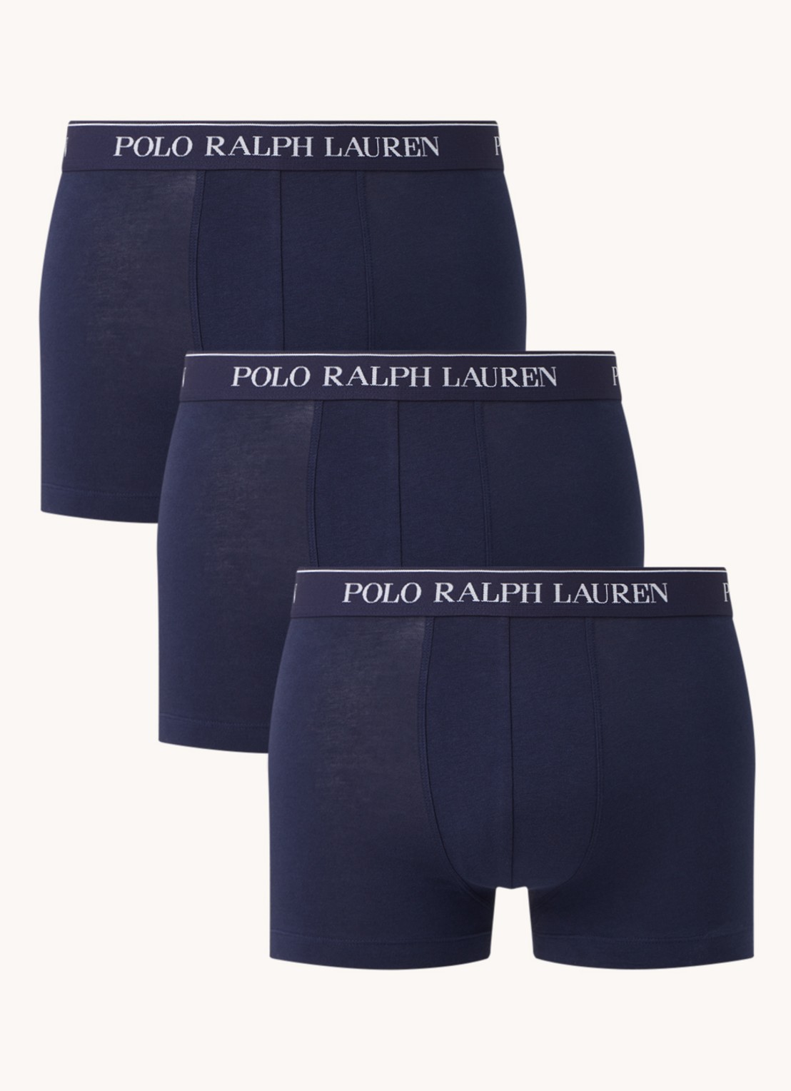 Ralph Lauren Boxershorts met logoband in 3-pack - voorkant 2 3pk cr nvy/cr nvy/ cr nvy