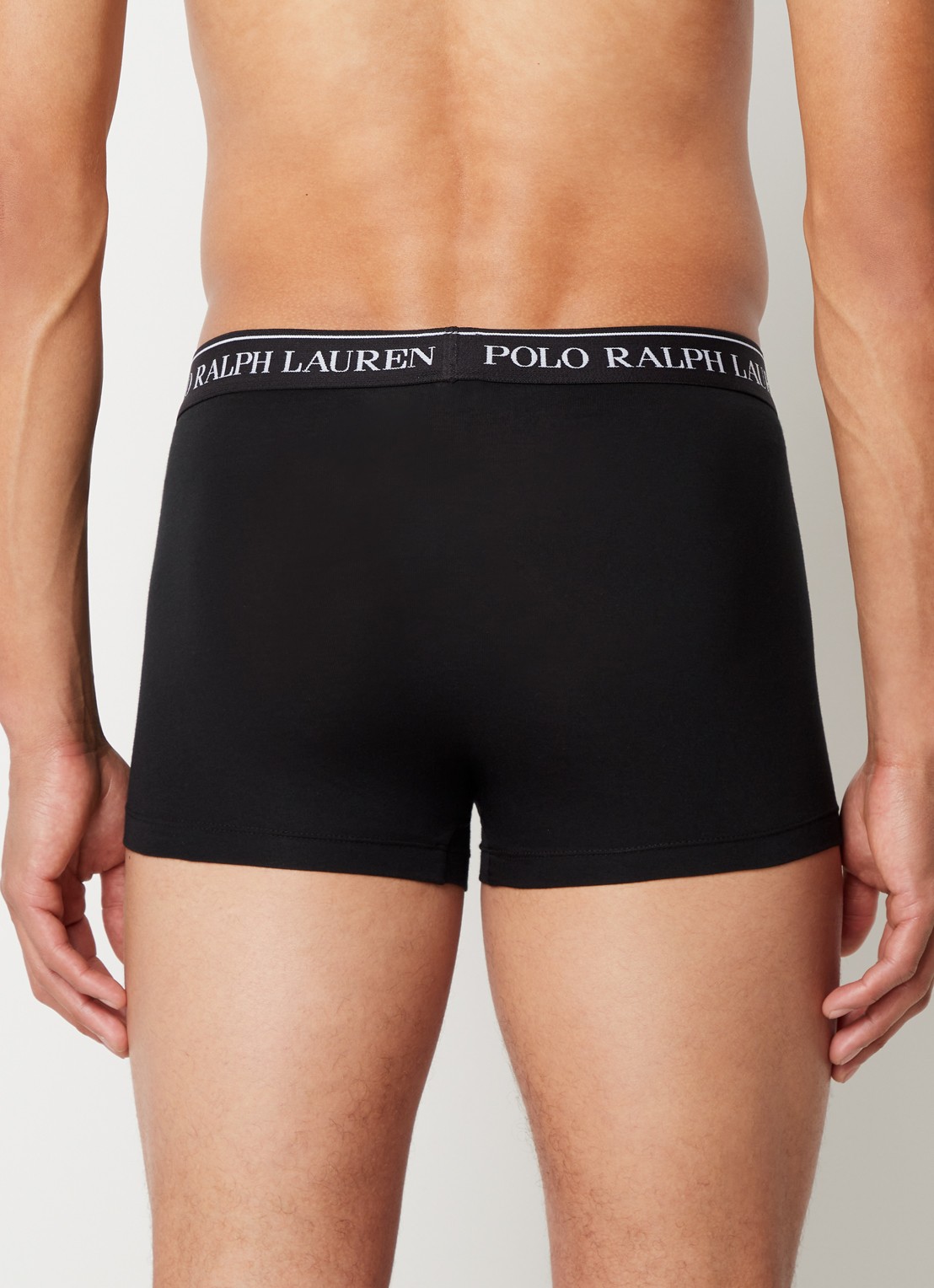 Ralph Lauren Boxershorts met logoband in 3-pack - achterkant 4 3pk white/polo blk/andover htr