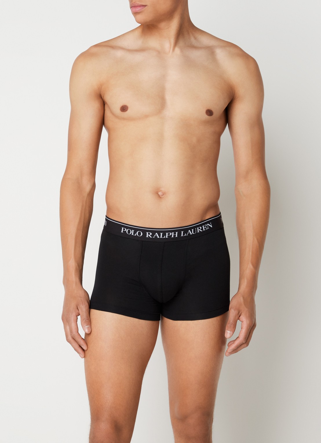 Ralph Lauren Boxershorts met logoband in 3-pack - voorkant 3 3pk white/polo blk/andover htr