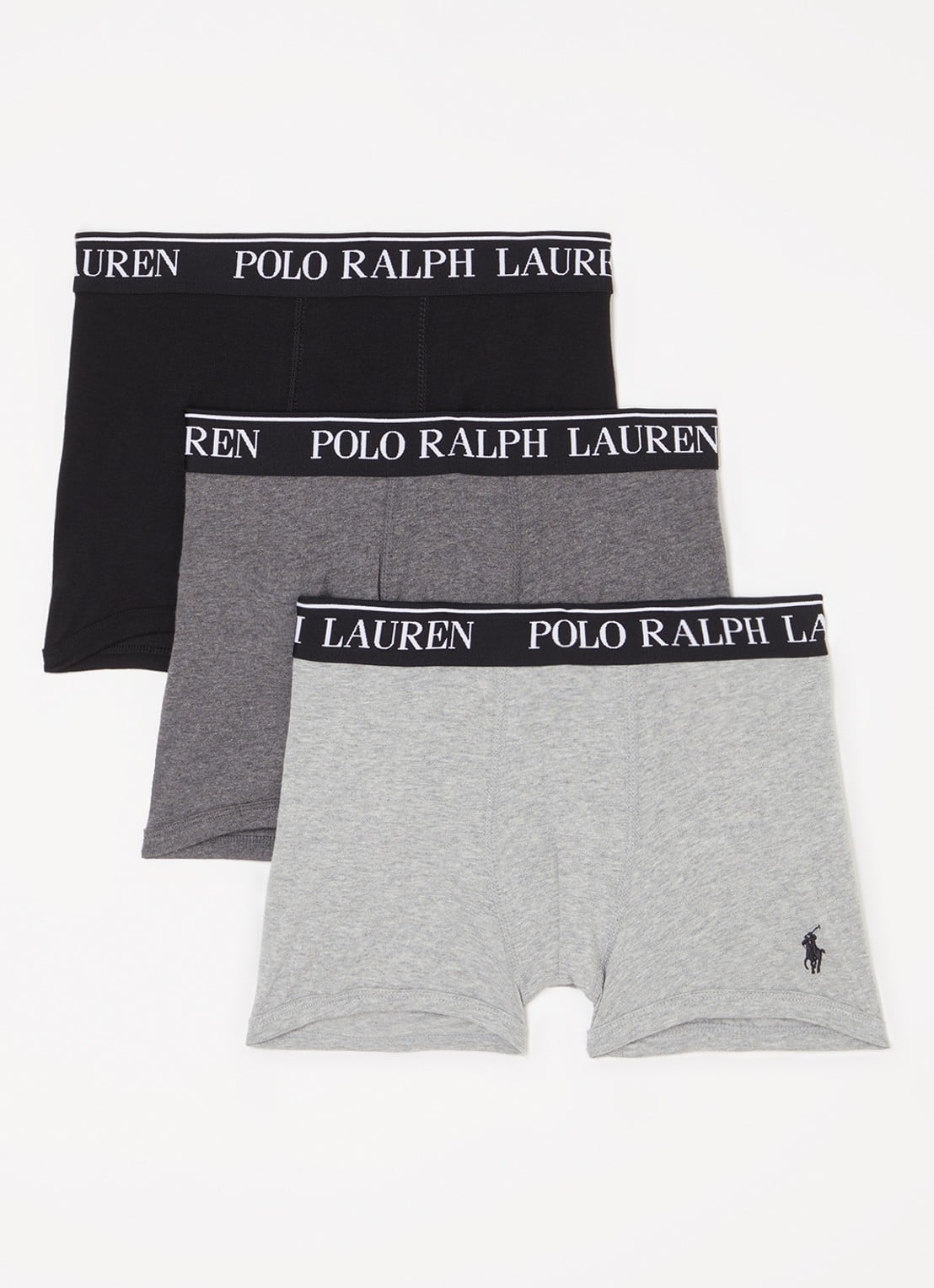 Ralph Lauren Boxershorts met logoband in 3-pack - voorkant grijs