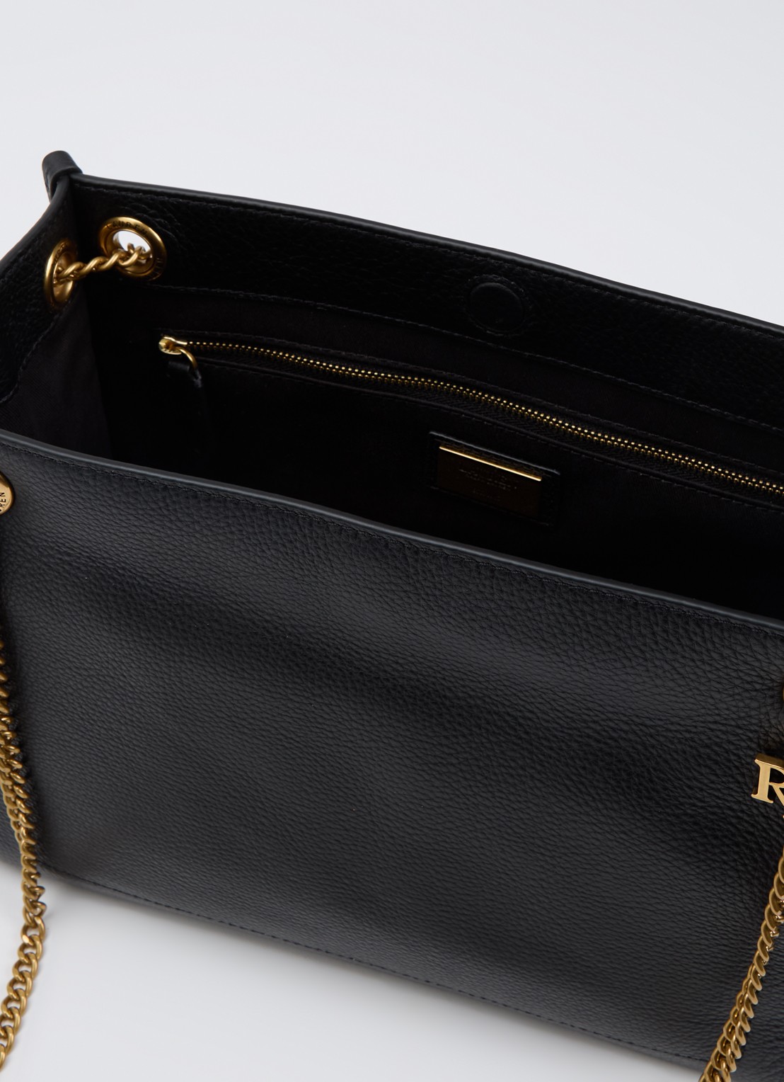 Ralph Lauren Bradley Medium schoudertas van leer - detail 3 zwart