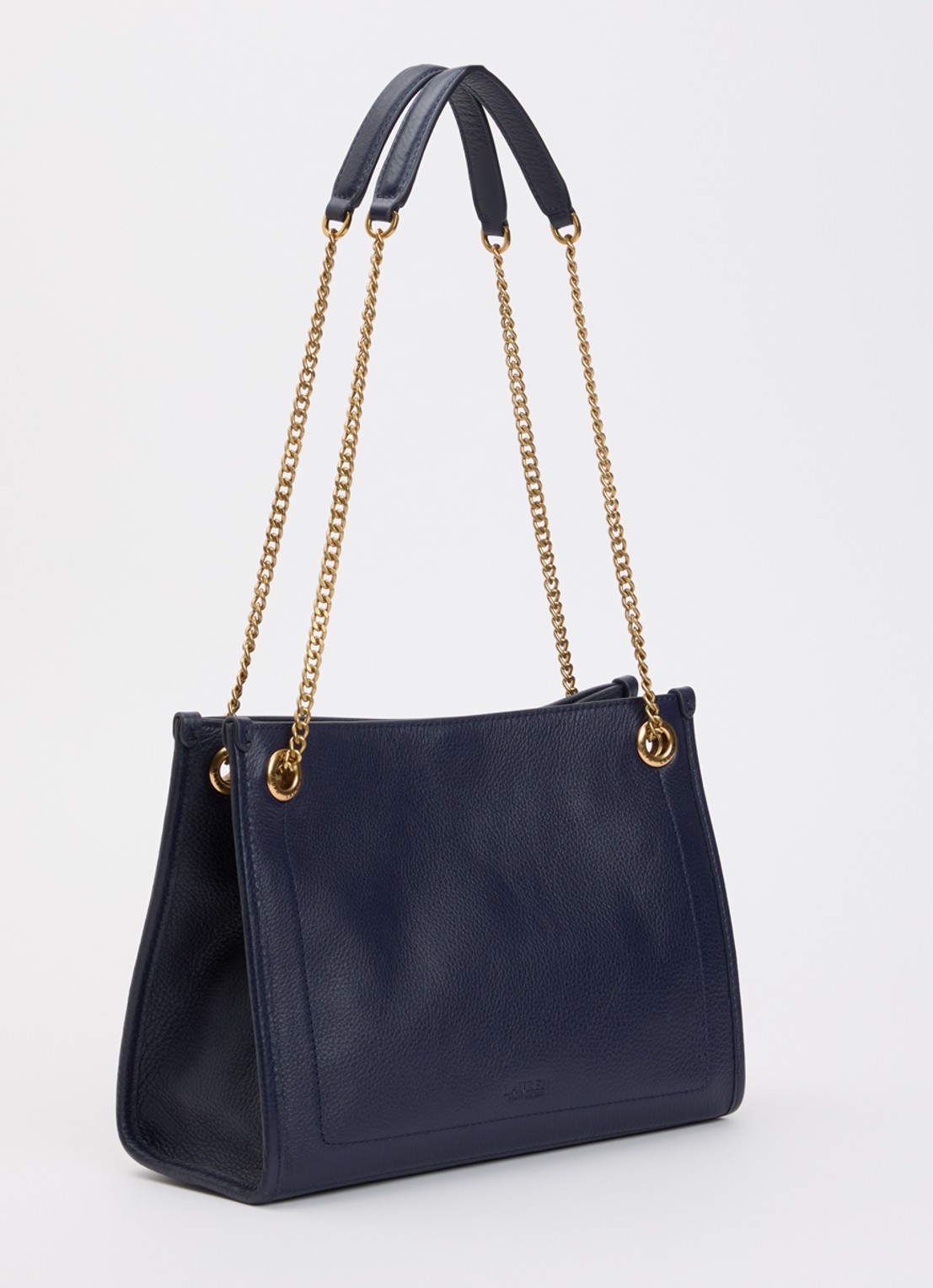 Ralph Lauren Bradley Medium schoudertas van leer - achterkant donkerblauw