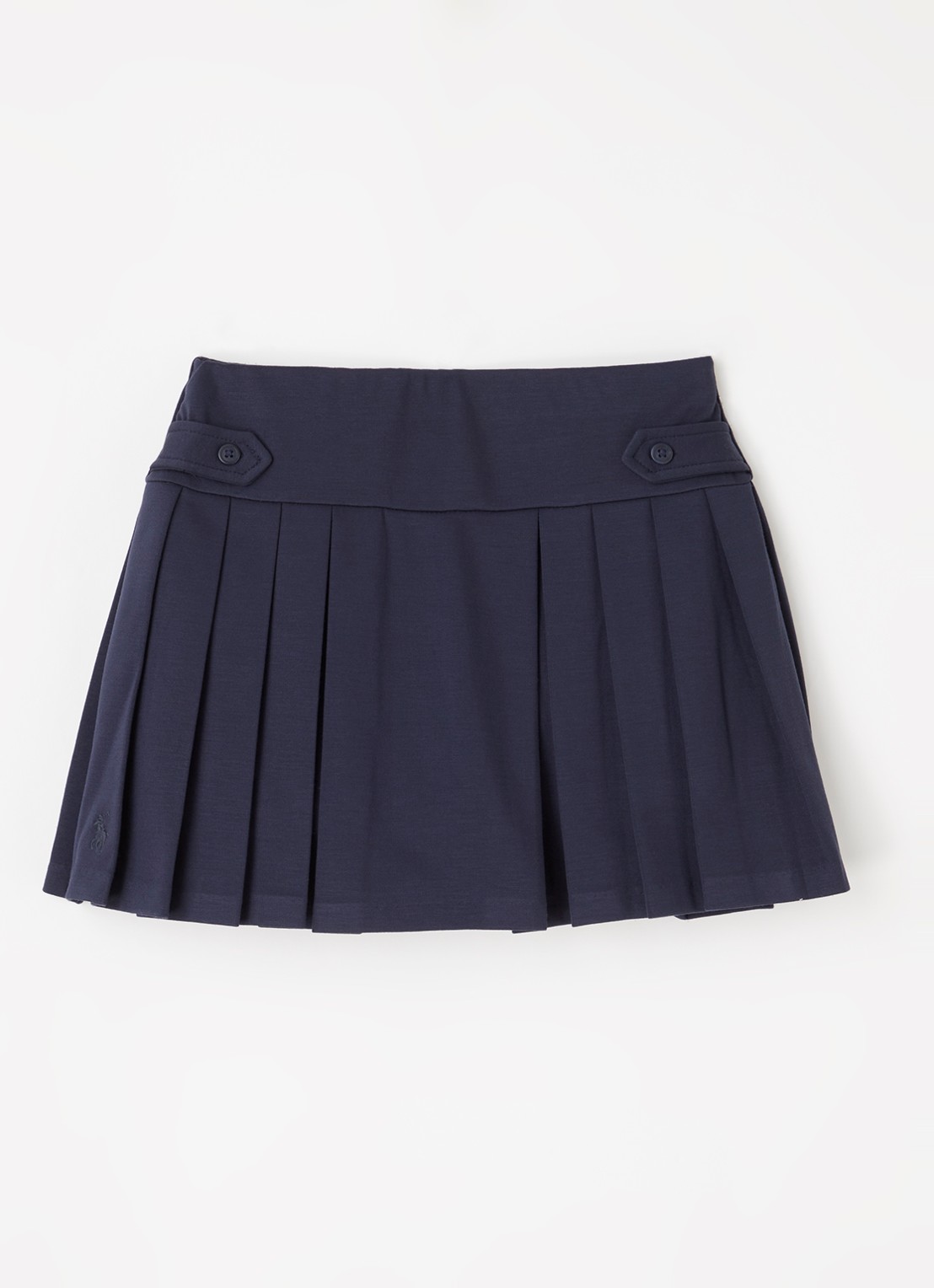 Ralph Lauren Broekrok van jersey met plooidetail  - voorkant donkerblauw