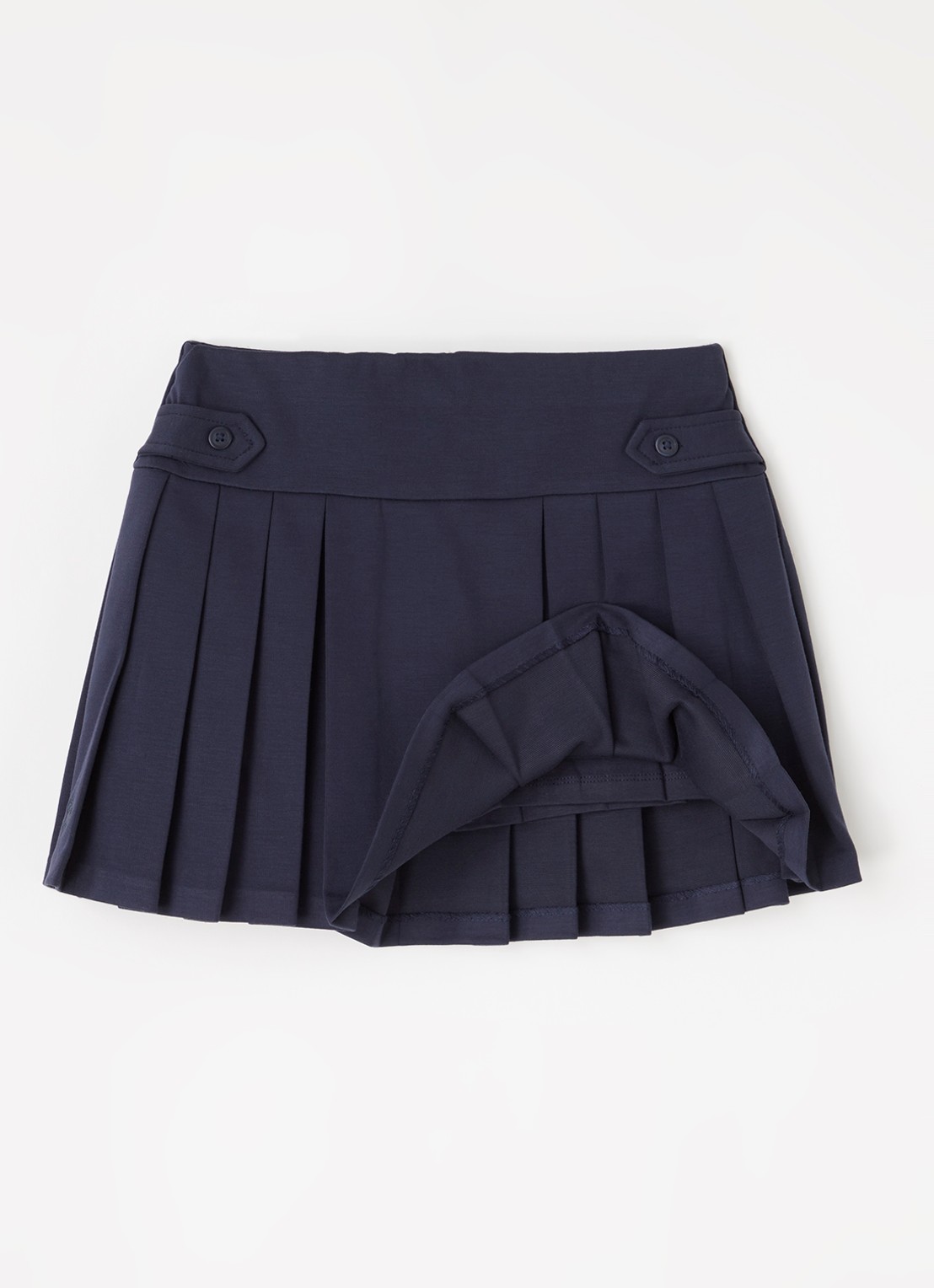 Ralph Lauren Broekrok van jersey met plooidetail  - voorkant 2 donkerblauw