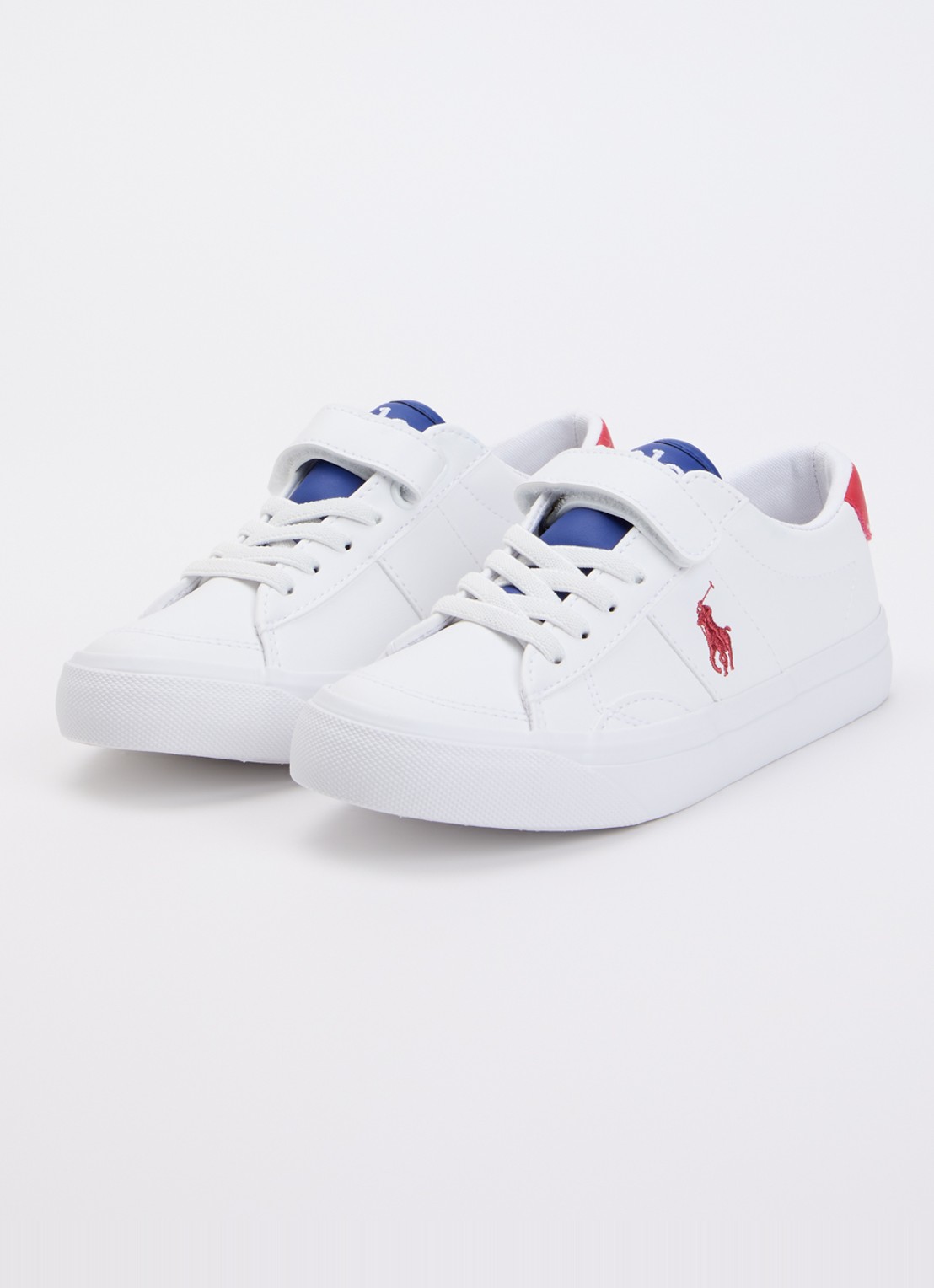 Ralph Lauren C-Ryley sneaker met logo  - voorkant 3 wit