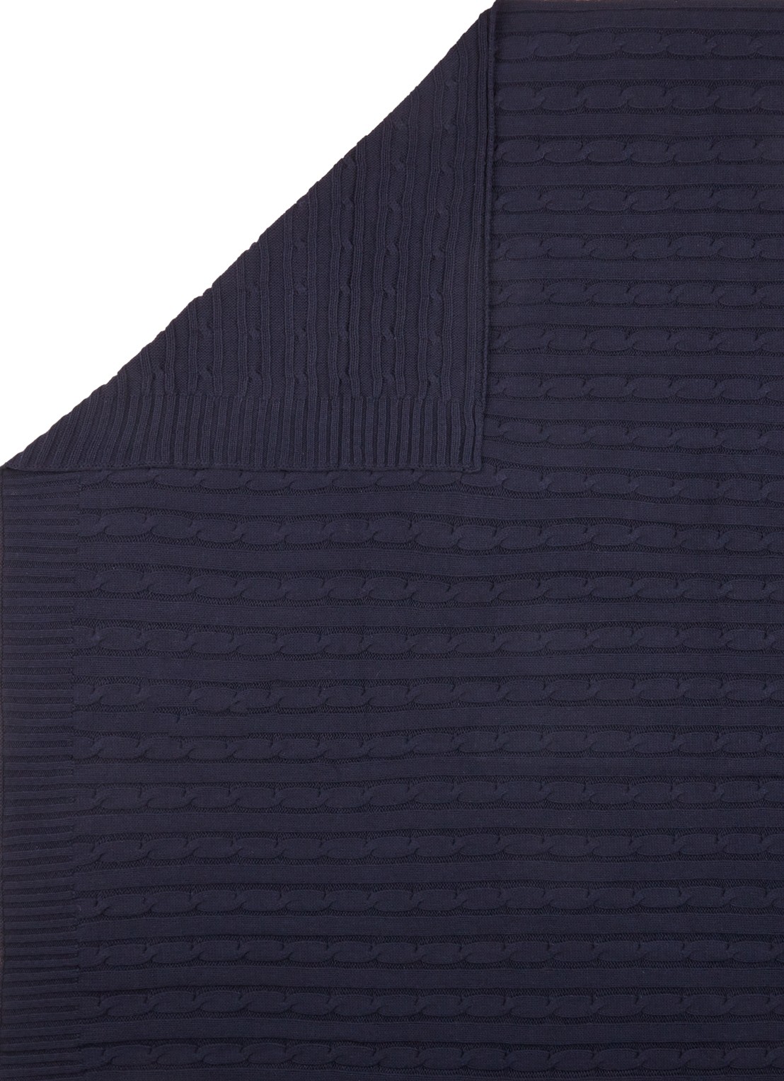 Ralph Lauren Cable plaid 127 x 178 cm - detail 2 blauw