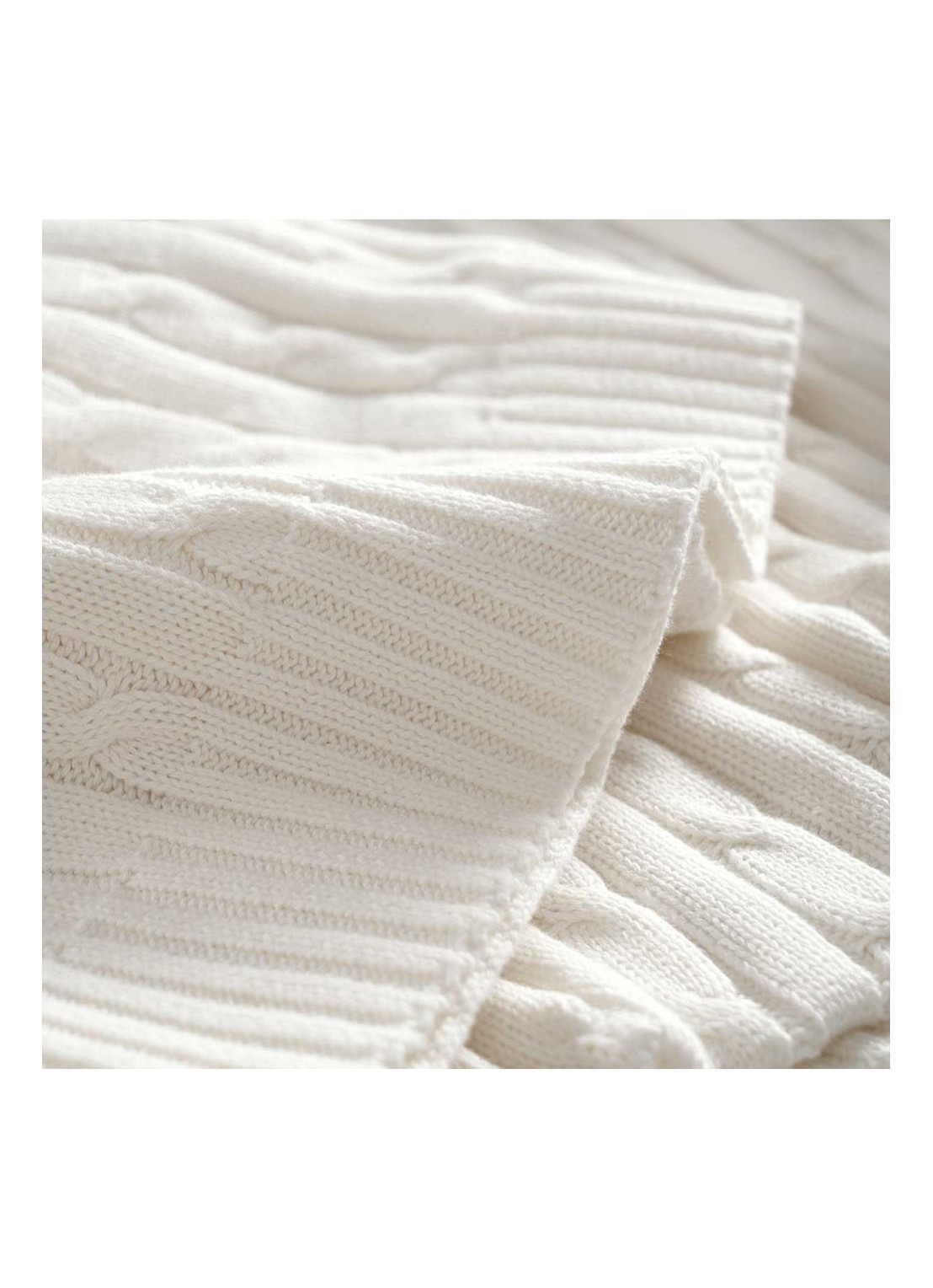 Ralph Lauren Cable plaid 127 x 178 cm - detail 2 steenrood