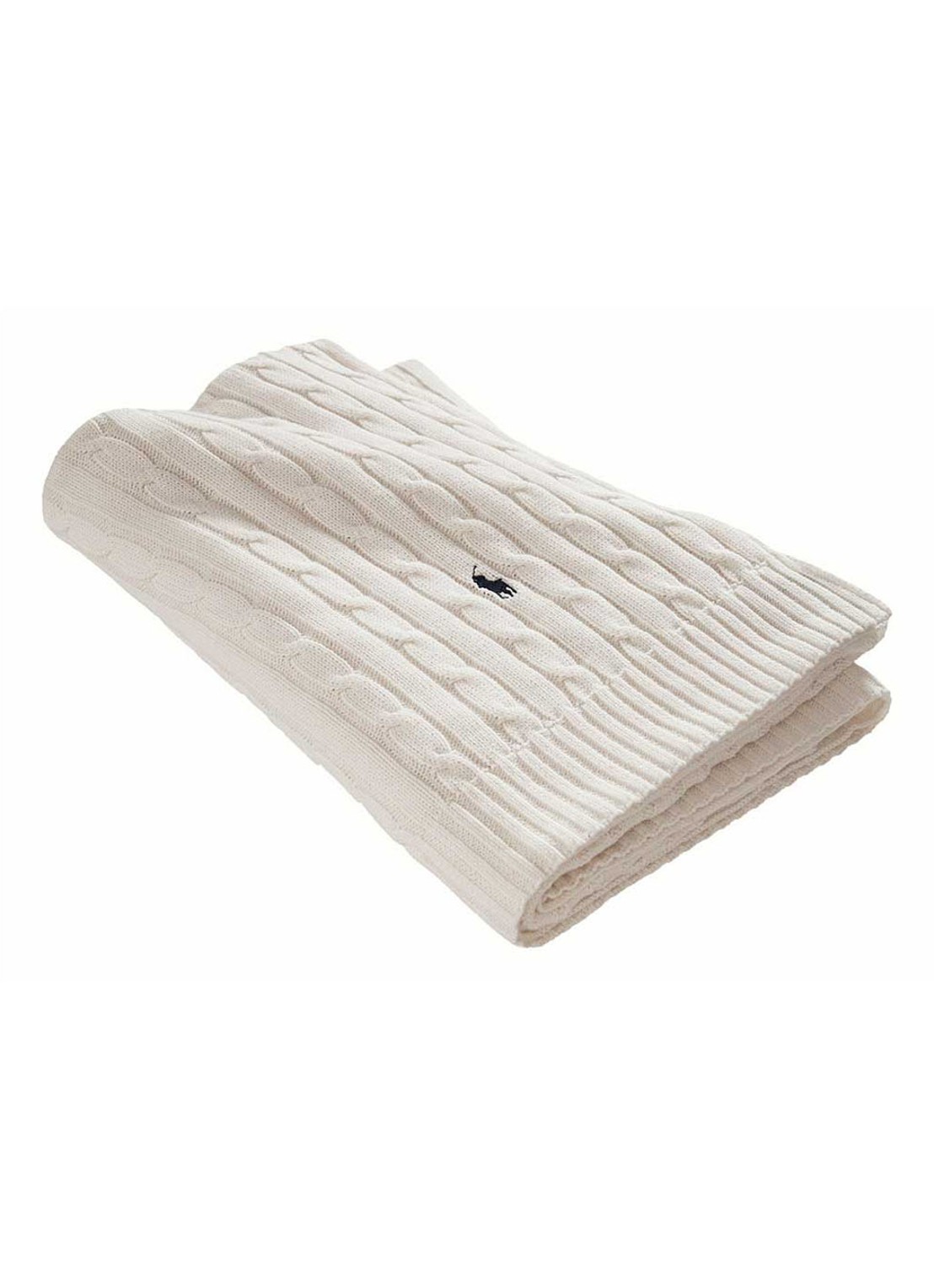Ralph Lauren Cable plaid 127 x 178 cm - voorkant steenrood