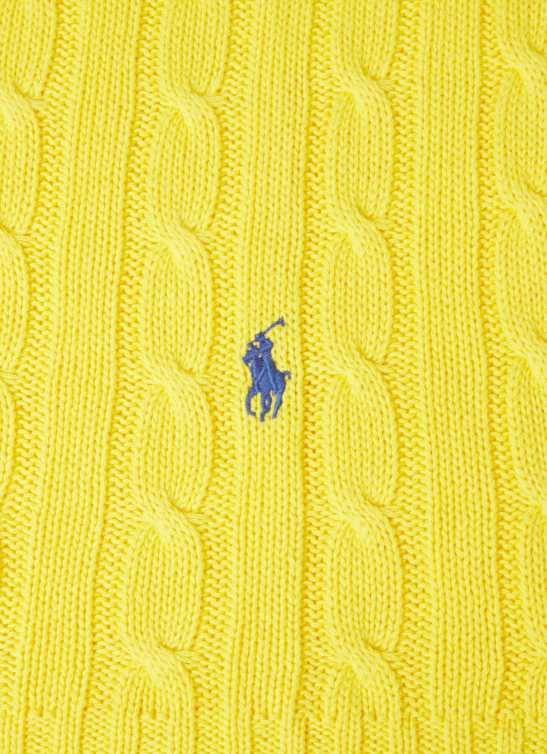 Ralph Lauren Cable plaid van katoen 127 x 177 cm - detail geel