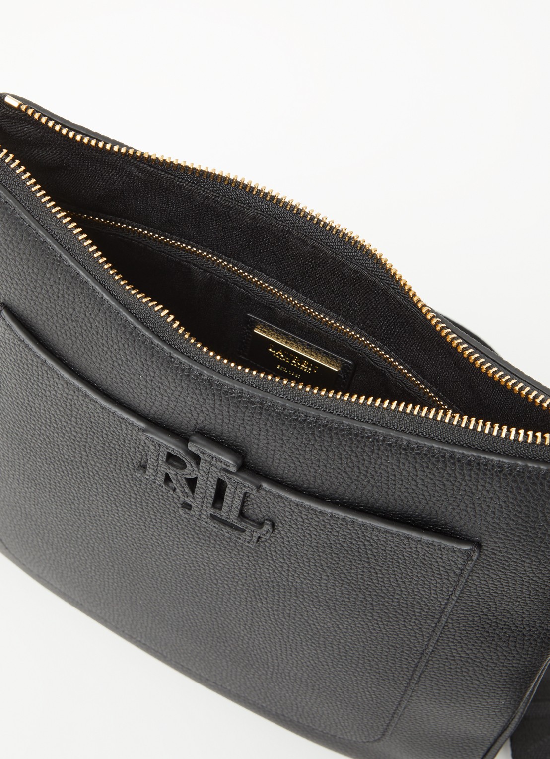 Ralph Lauren Cameryn crossbodytas van leer met afneembare schouderriem - detail 3 zwart