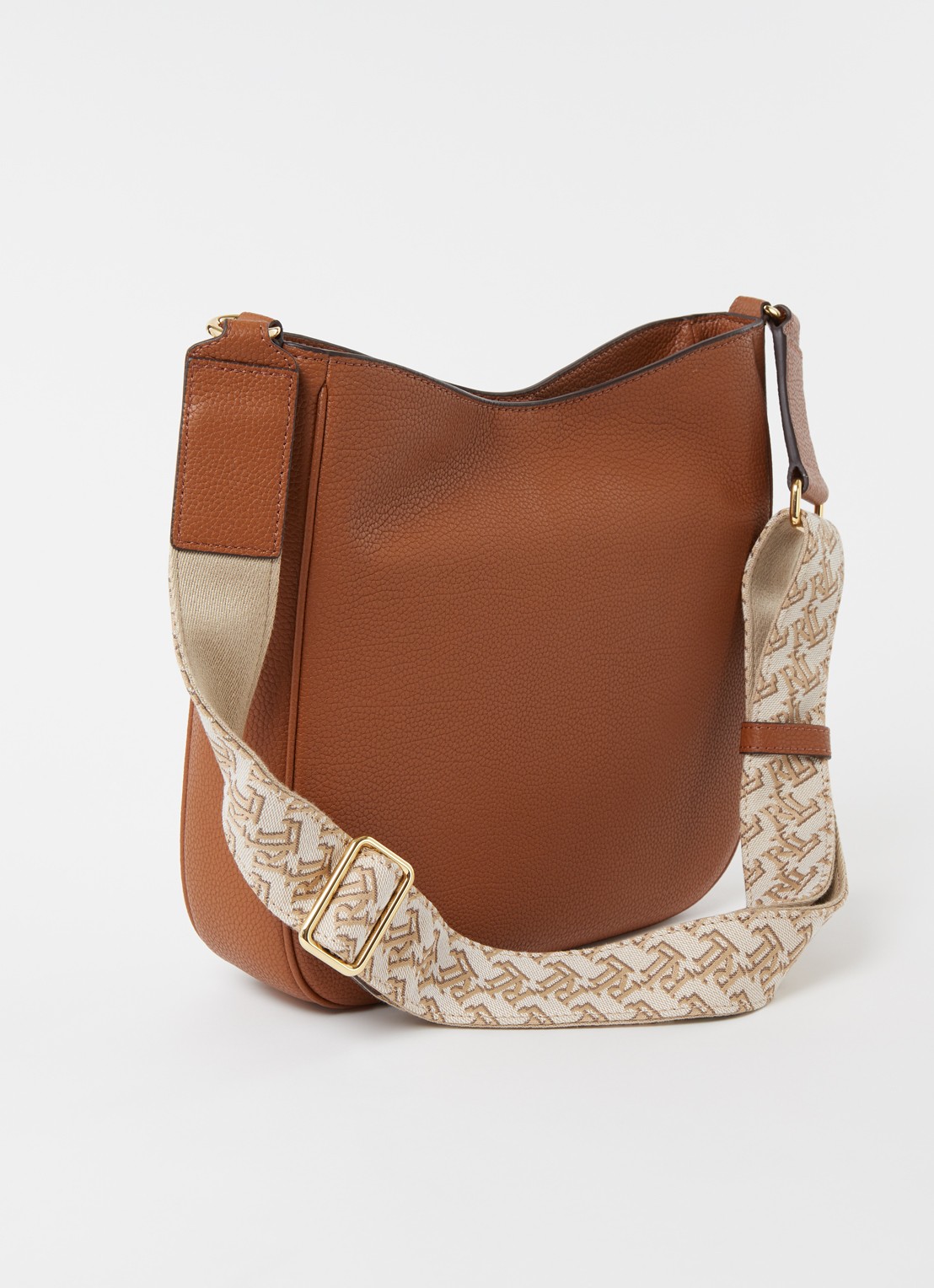 Ralph Lauren Cameryn Medium crossbodytas van leer - achterkant cognac