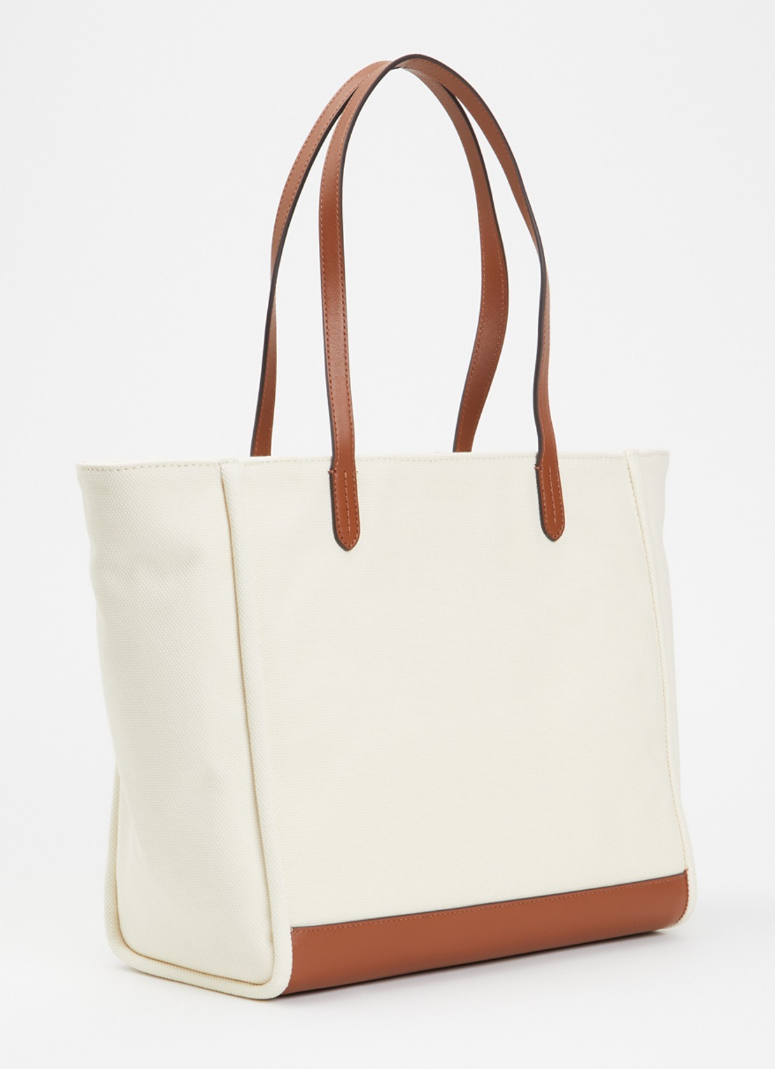 Ralph Lauren Cameryn shopper van canvas met details van leer  - achterkant 5 beige
