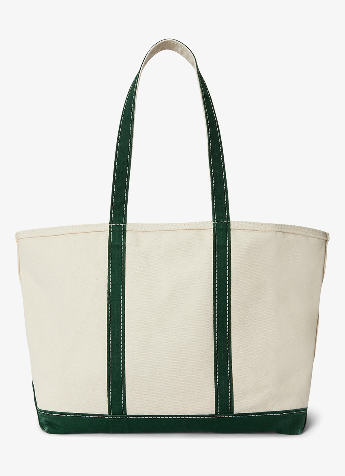 Ralph Lauren Canvas draagtas met Big Pony - achterkant 3 cream/green / crème