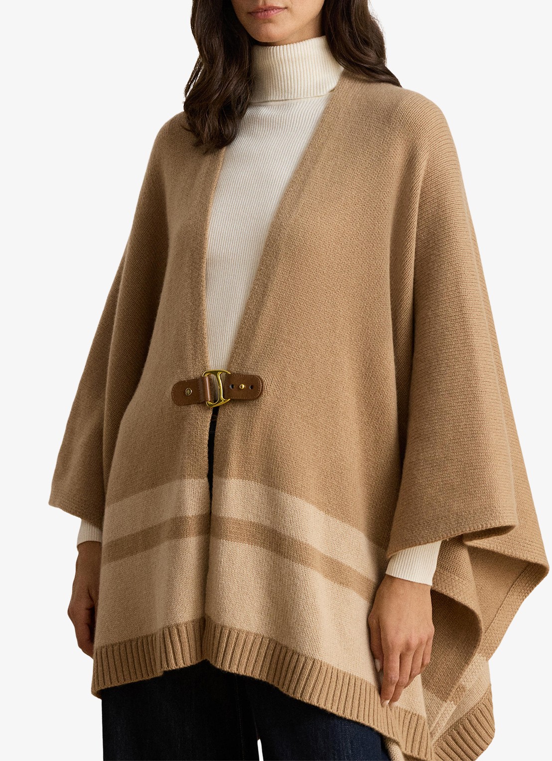 Ralph Lauren Cape met gespdetail - detail 4 camel multi / beige