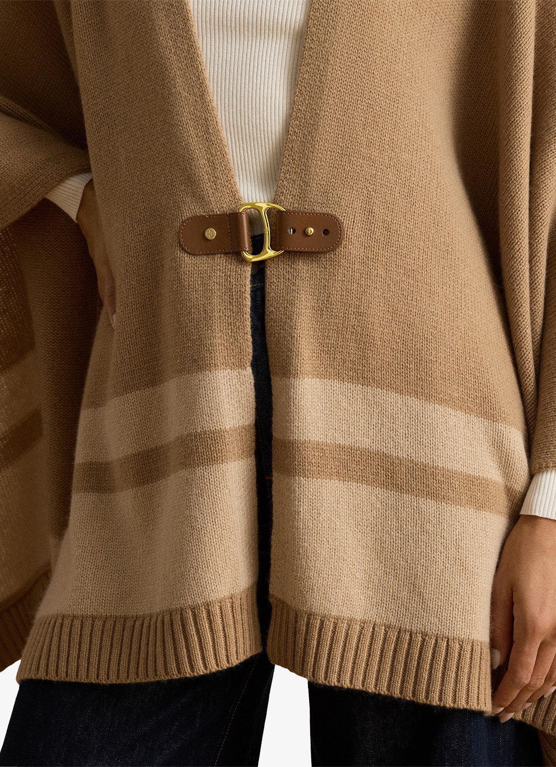 Ralph Lauren Cape met gespdetail - detail 5 camel multi / beige
