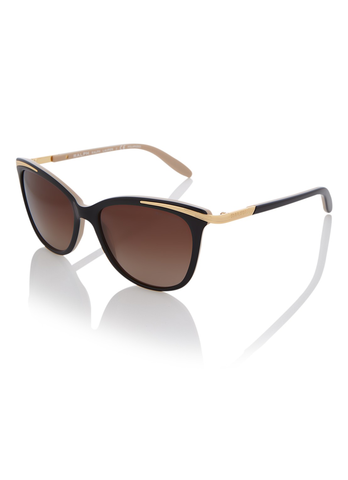 Ralph Lauren Cat Eye zonnebril gepolariseerd RA5203 - voorkant 3 zwart