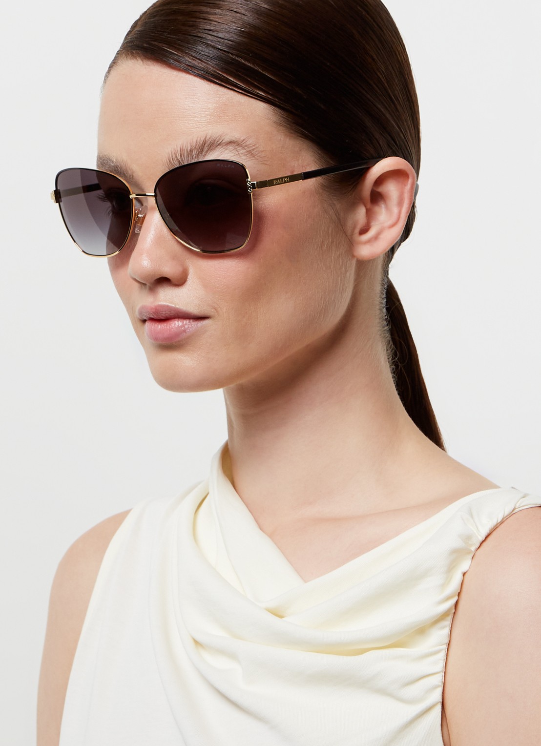 Ralph Lauren Cat Eye zonnebril RA4146 - voorkant 2 goud