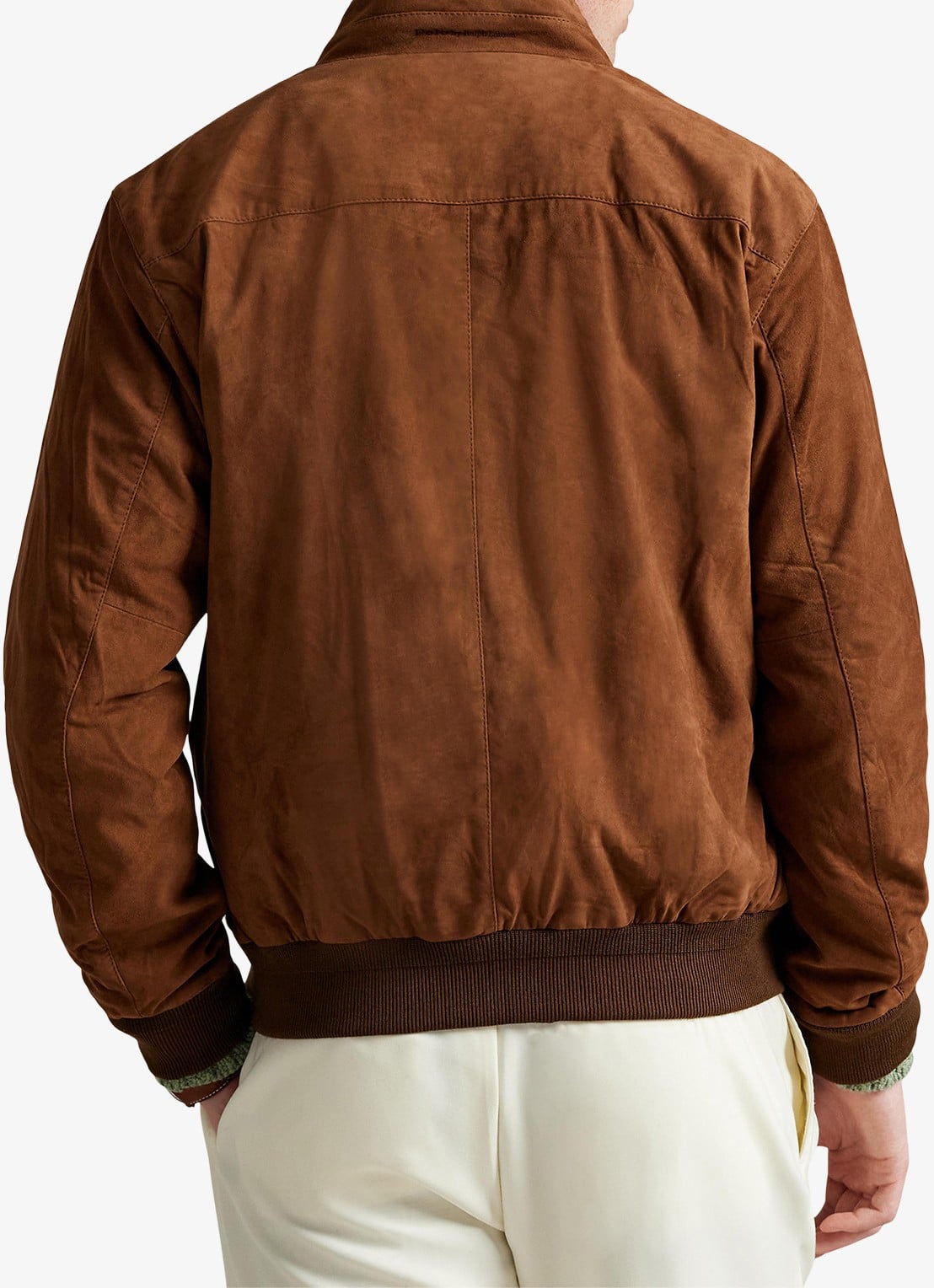 Ralph Lauren Charleton jack van geitensuède met opstaande kraag - achterkant 3 pale russet / roestbruin