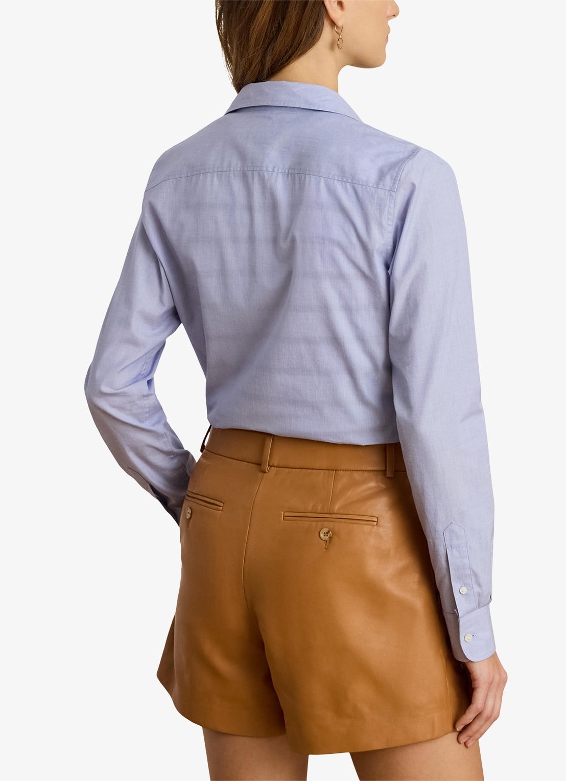 Ralph Lauren Classic fit blouse met logoborduring - achterkant 2 lichtblauw