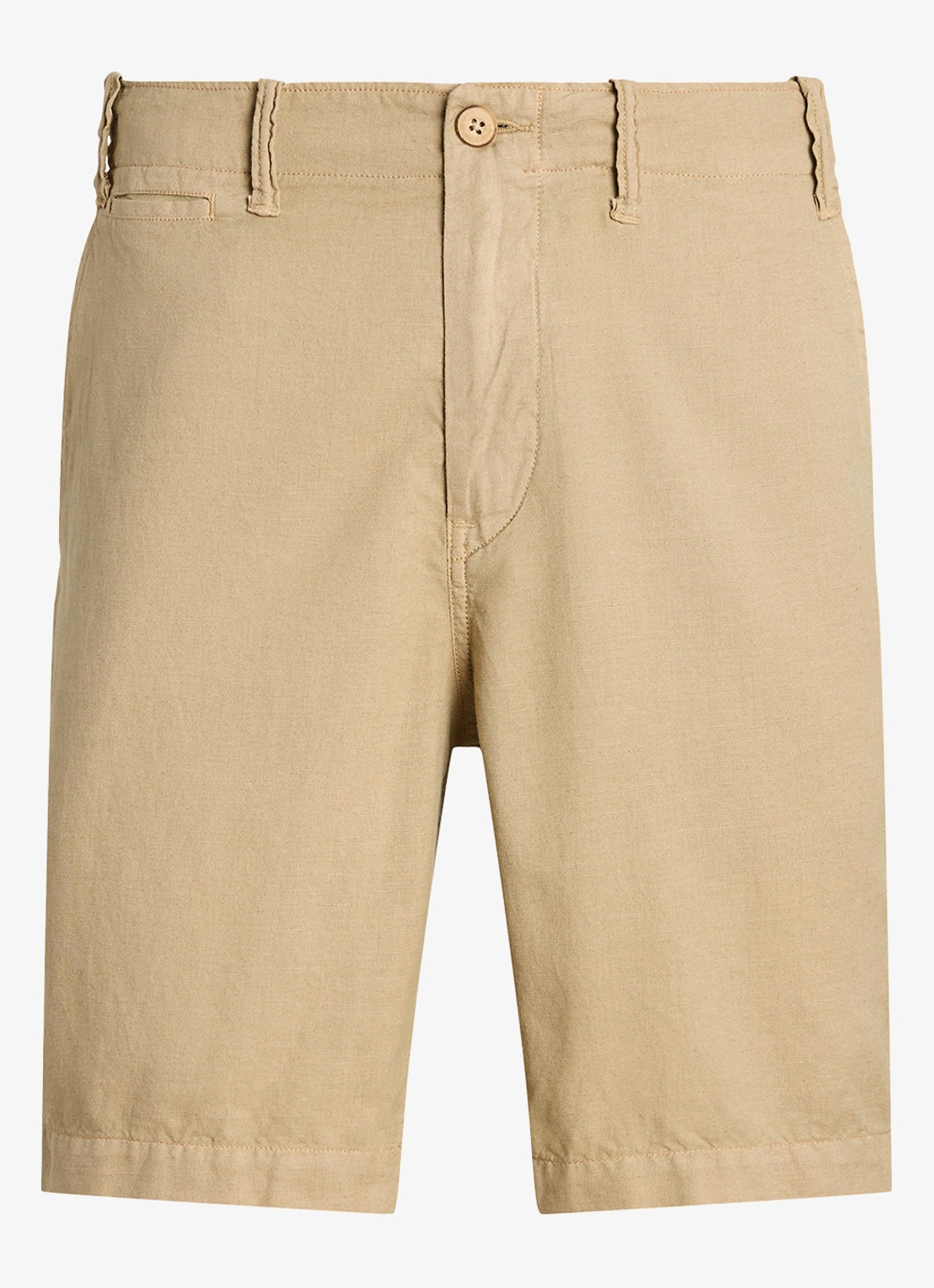 Ralph Lauren Classic fit korte broek in linnenblend - voorkant 4 coastal beige / beige