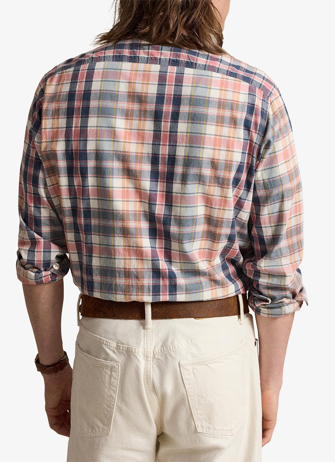Ralph Lauren Classic fit madras overhemd met ruitprint - achterkant grey navy multi / grijs