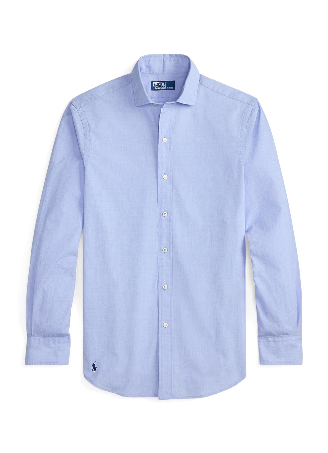 Ralph Lauren Classic fit overhemd met kent kraag - voorkant blue white / lichtblauw