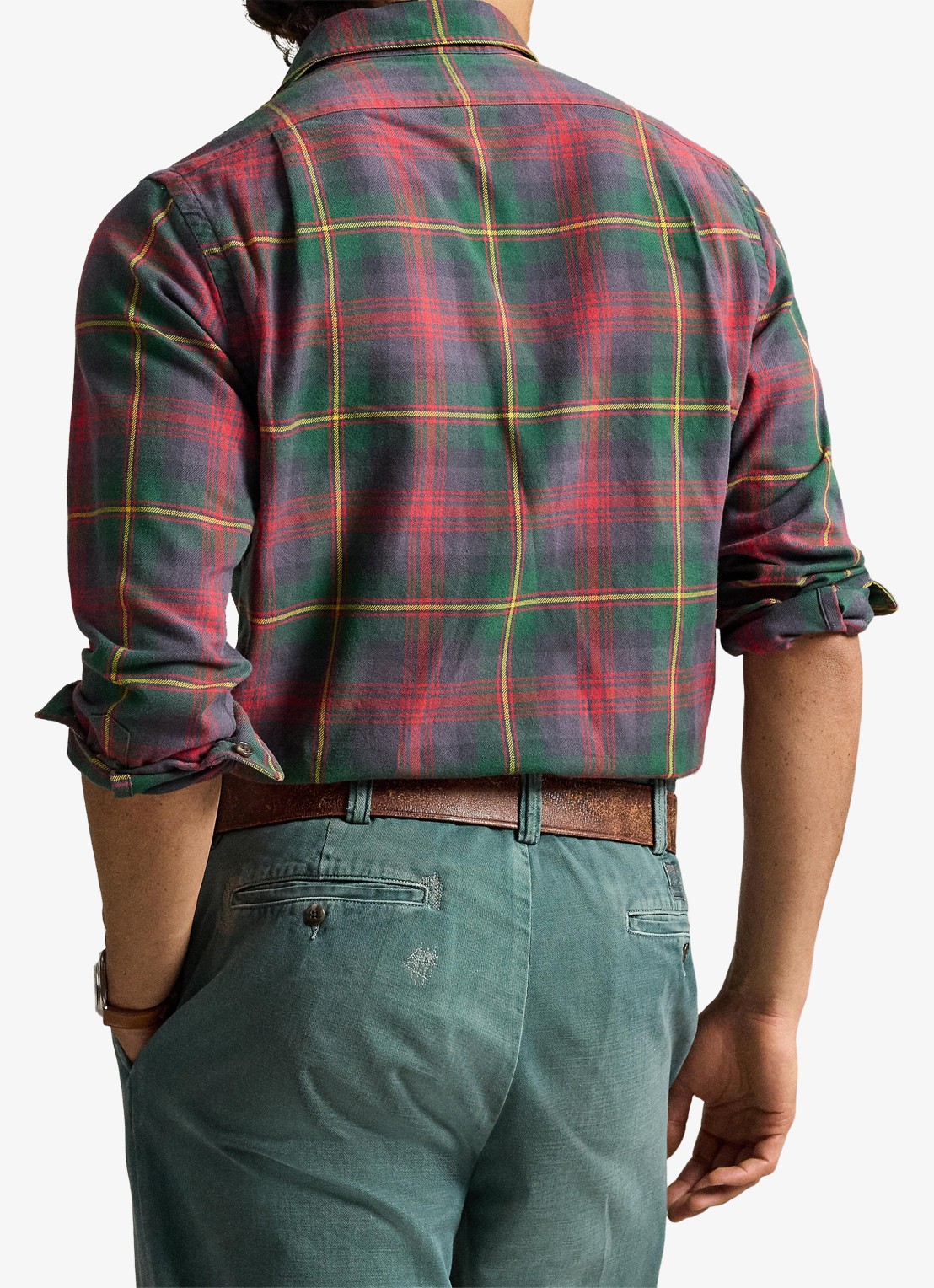 Ralph Lauren Classic fit overhemd met ruitdessin - achterkant 3 green/red multi / rood