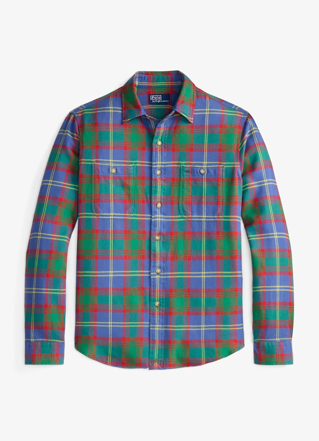 Ralph Lauren Classic fit overhemd met ruitdessin - voorkant 2 7391 royal green multi / groen