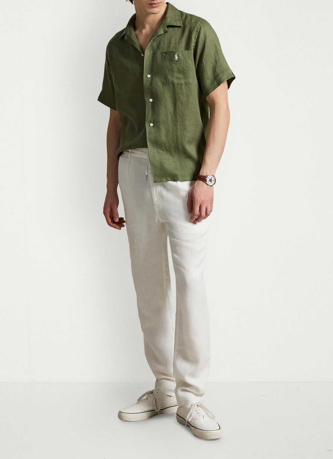 Ralph Lauren Classic fit overhemd van linnen met borstzak - detail garden trail-30z6